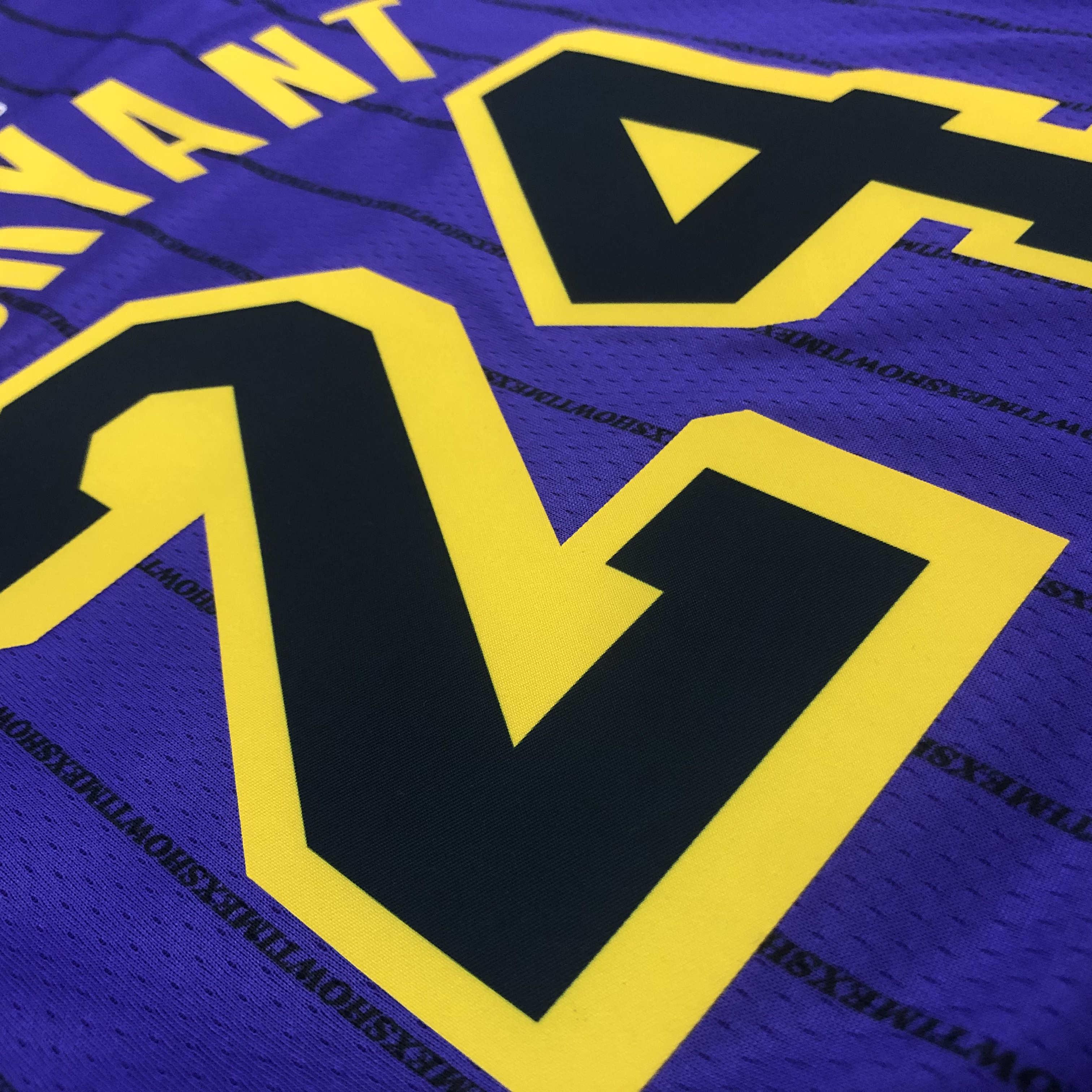 NBA Men Los Angeles Lakers Retro Purple with Black Lines #24 BRYANT Round Neck Jersey High Quality Name and Number Print - leoleo123123