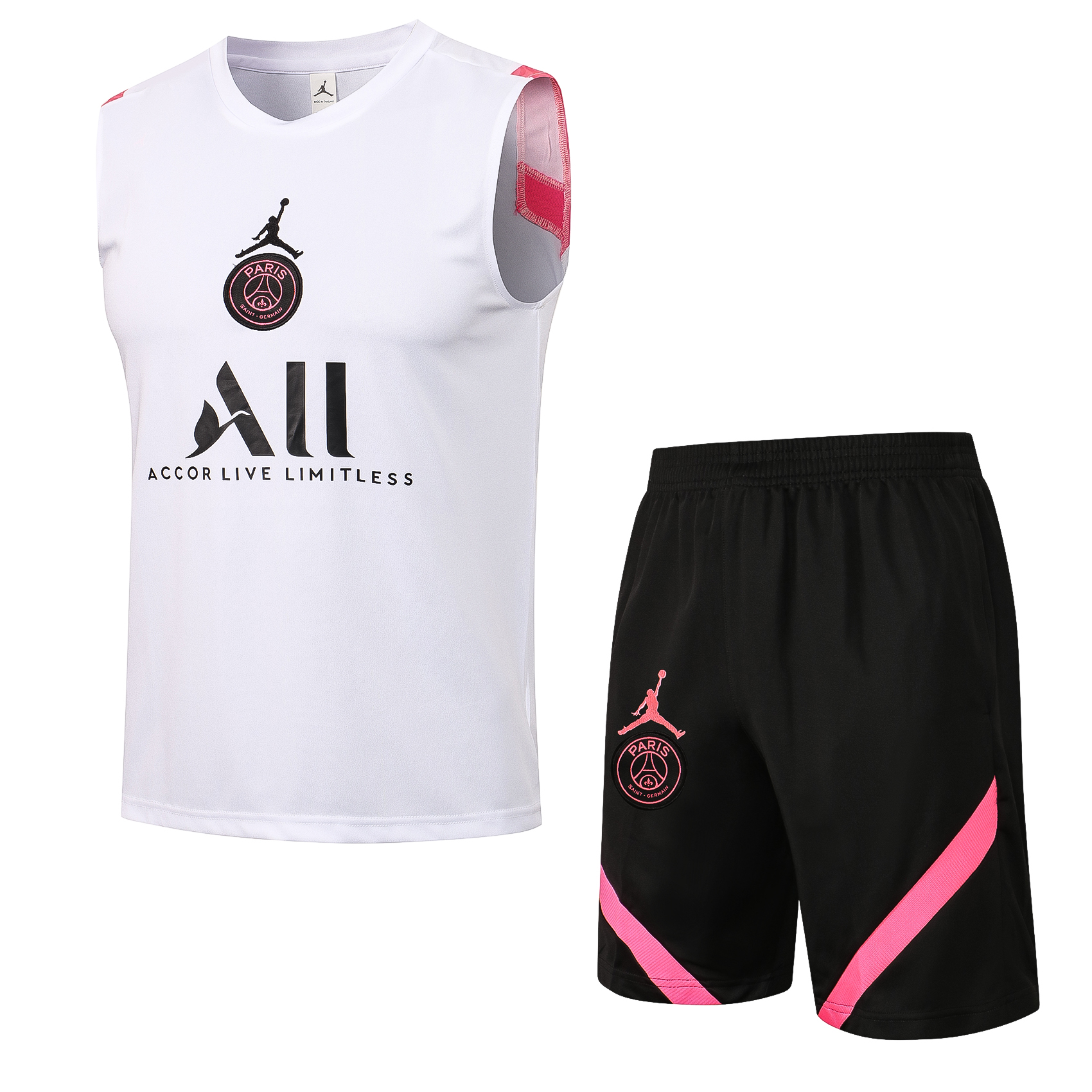 21/22 PSG Jordan White Vest Training Set--Vest and Short Pant Training Tracksuit - leoleo123123