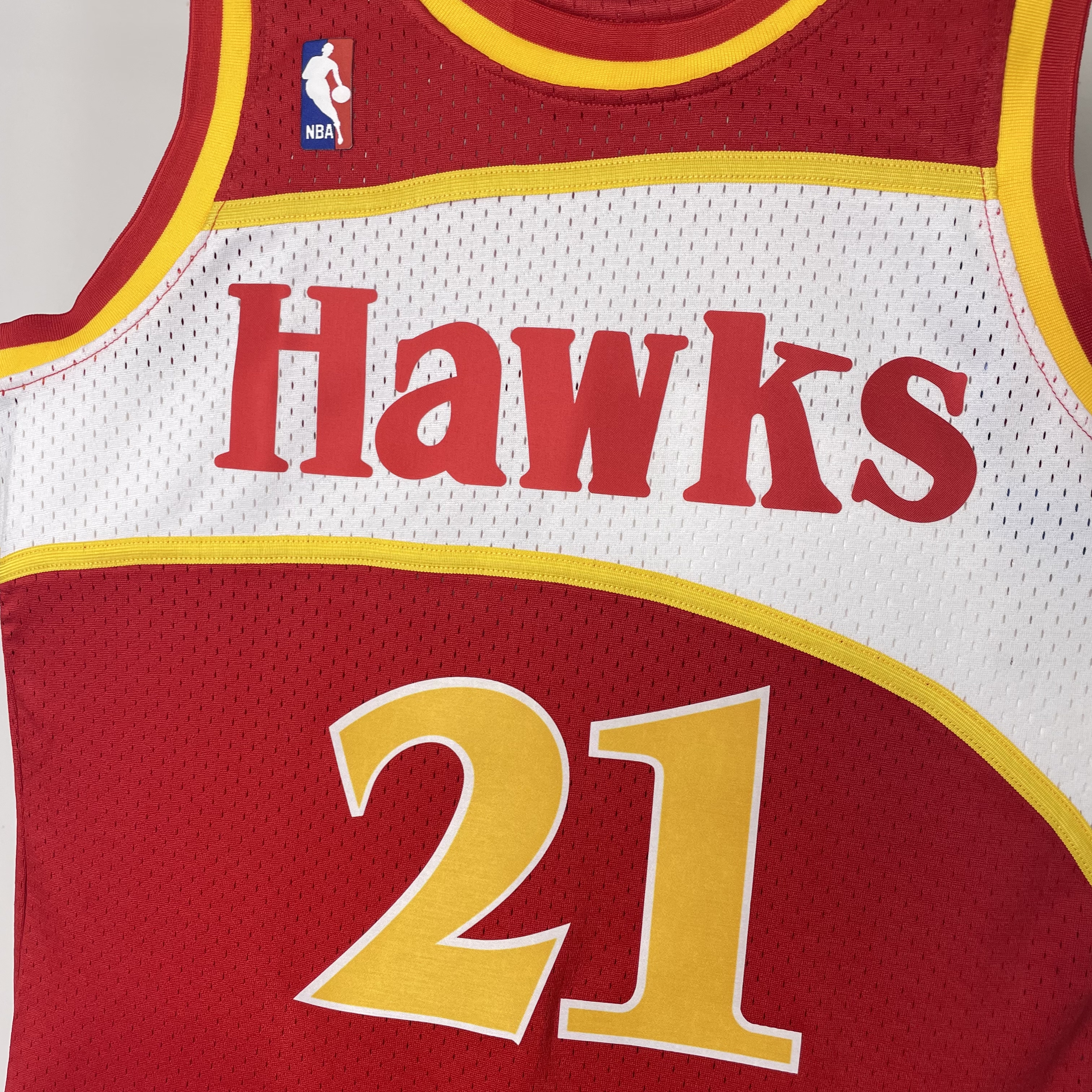 NBA Men 85-86 Atlanta Hawks Red #21 WILKINS Jersey High Quality Name and Number Print - leoleo123123