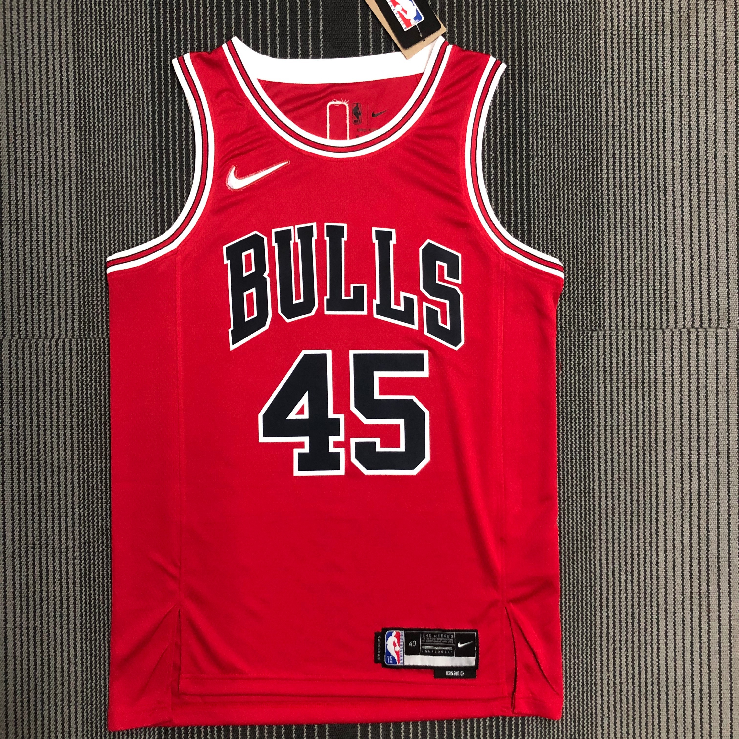 NBA Men 75th Anniversary Chicago Bulls Red #45 JORDAN Jersey High Quality Name and Number Print - leoleo123123