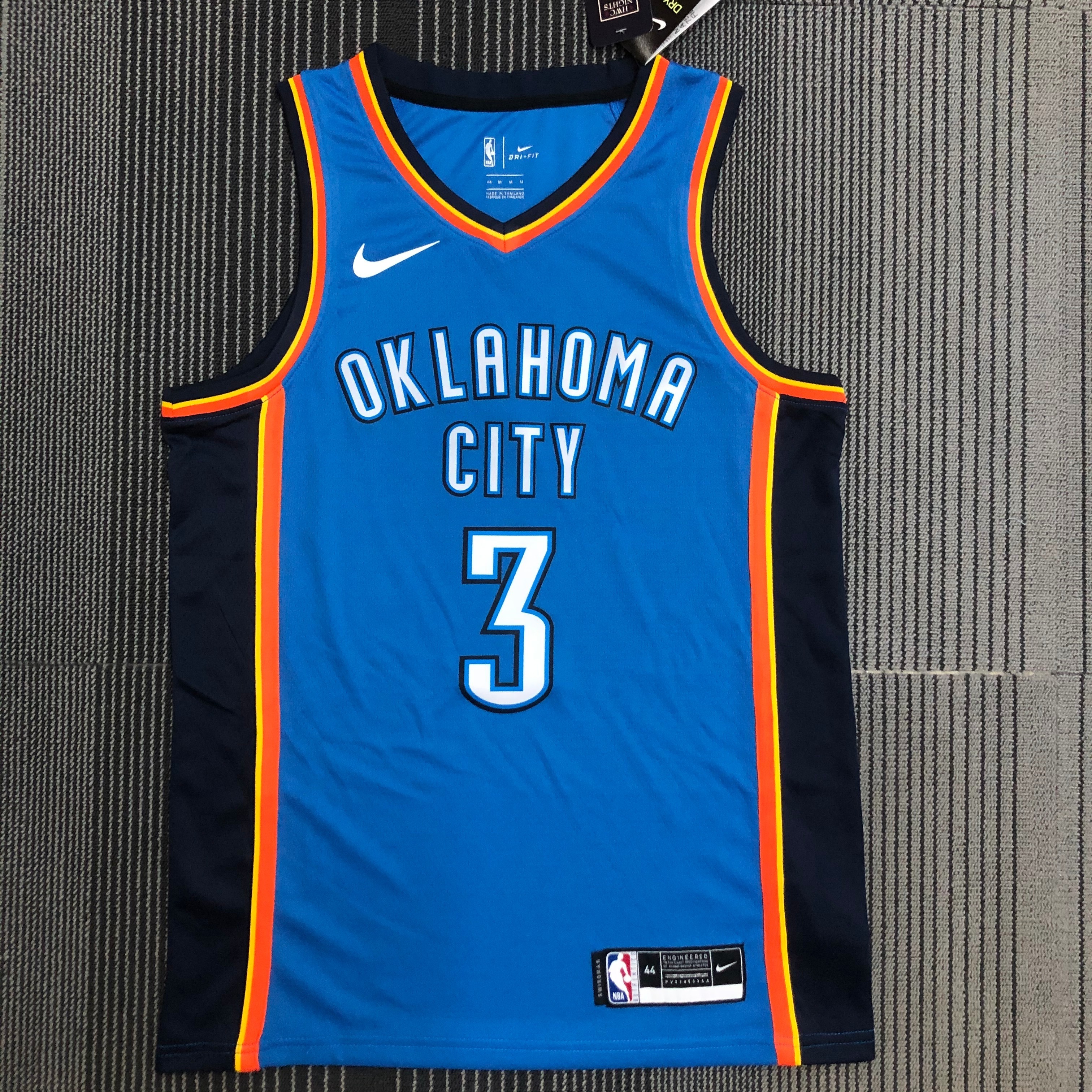 NBA Men Oklahoma City Thunder Blue #3 PAUL Jersey High Quality Name and Number Print - leoleo123123
