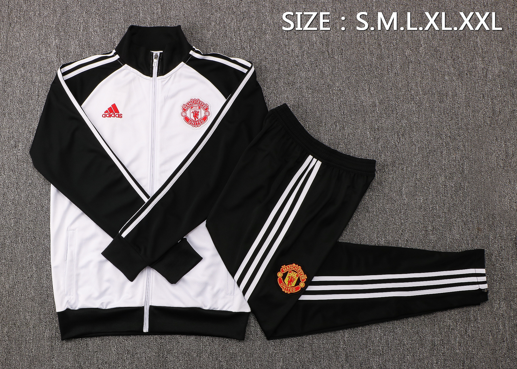 21/22 Man United White Jacket Tracksuit Thai Quality - leoleo123123