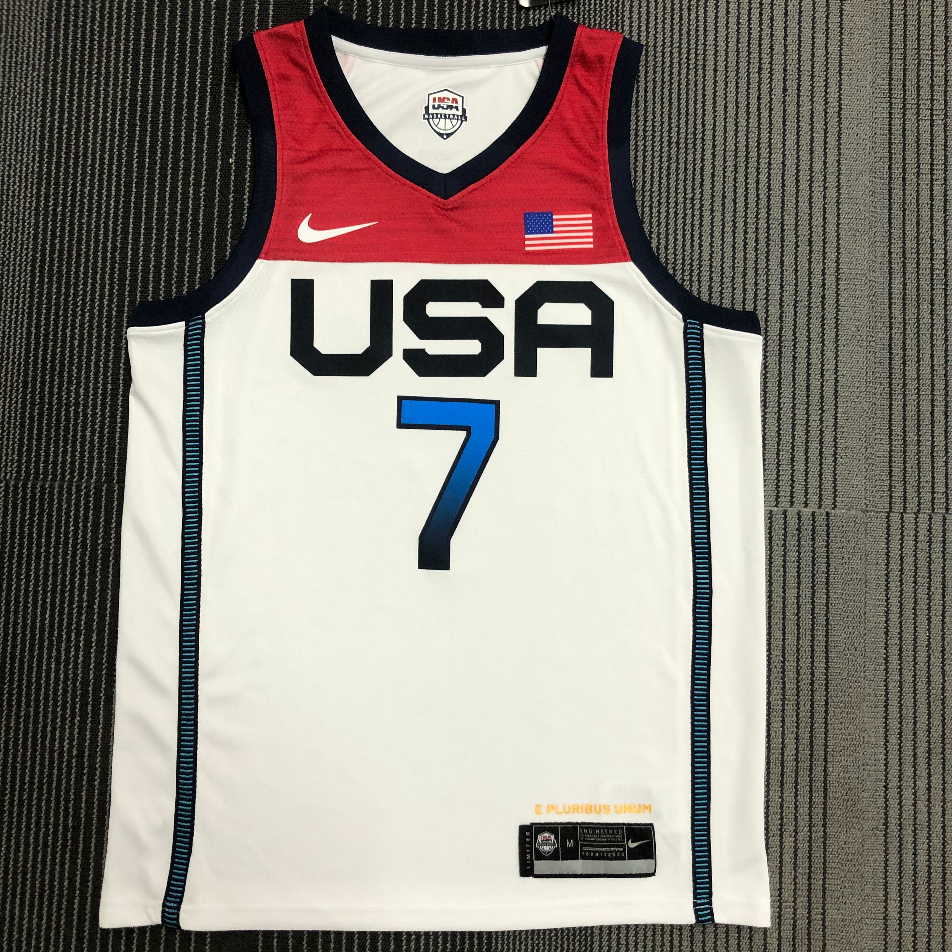 NBA Men Tokoyo Olimpics 2020 USA National White #7 DURANT Jersey High Quality Name and Number Print - leoleo123123