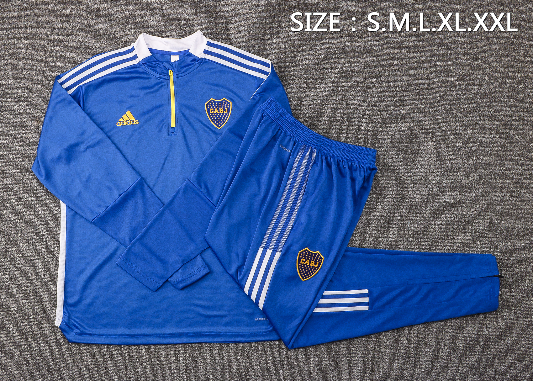 21-22 Boca Blue with Zipper Sweater Tracksuit Thai Quality - leoleo123123