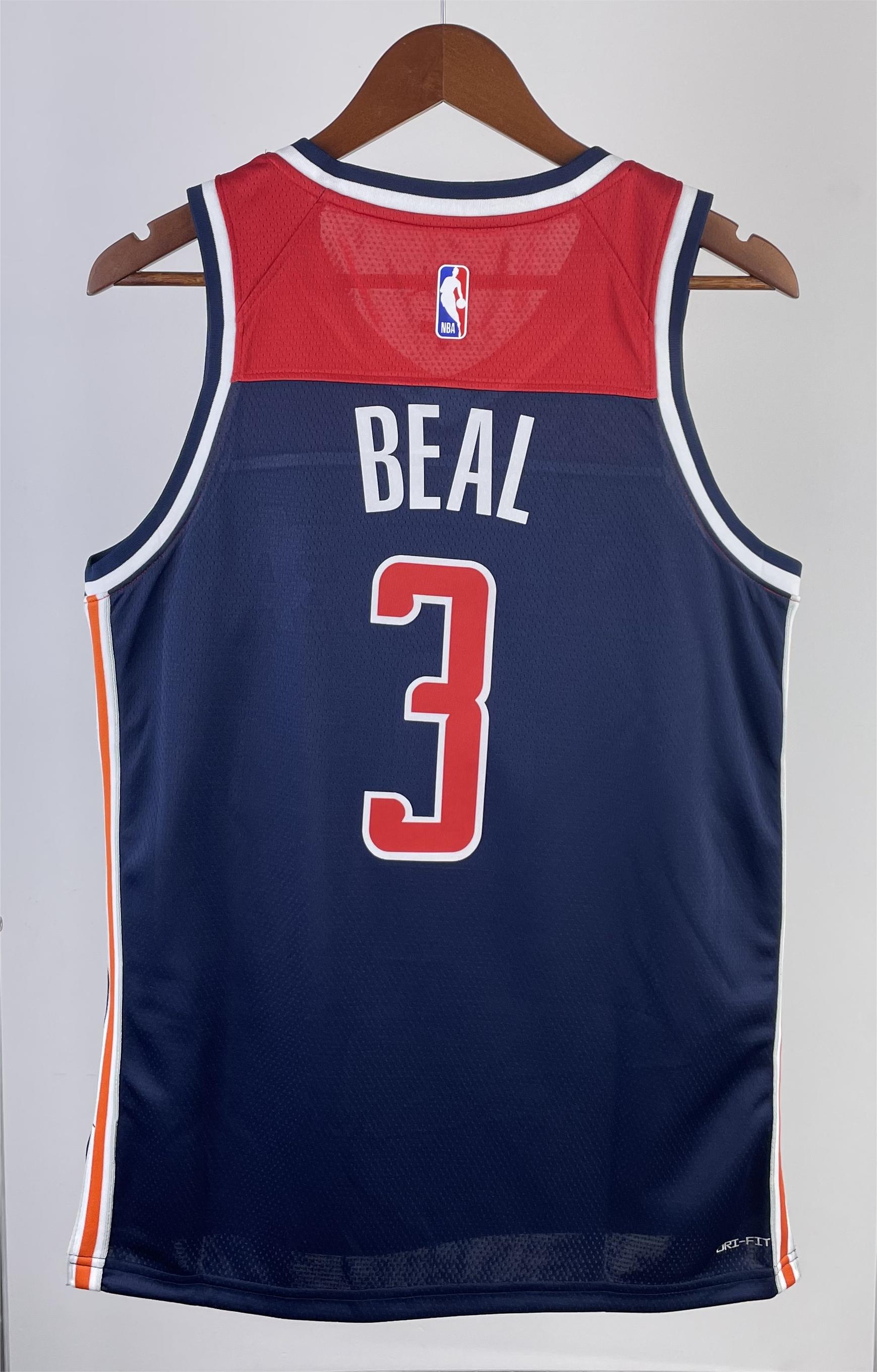 NBA Men 2023 Washington Wizards with Jordan Logo Dark Blue #3 BEAL Jersey High Quality Name and Number Print - leoleo123123