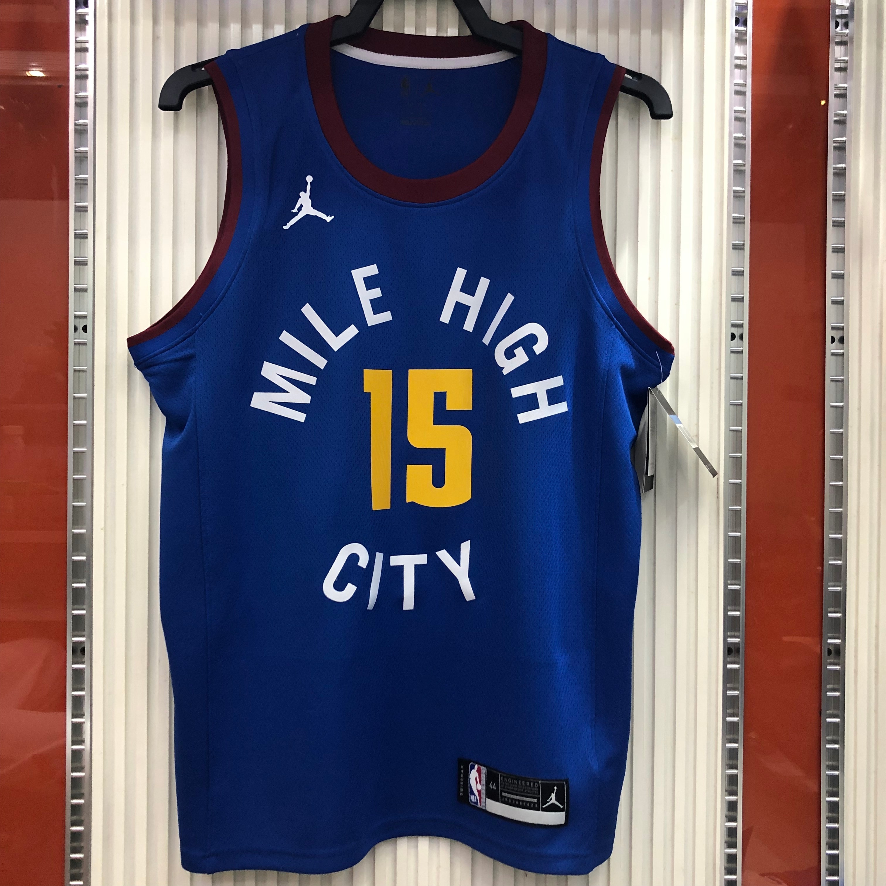 NBA Men Season 2021 Denver Nuggets Blue City #15 JOKIC Jersey with Jordan Logo High Quality Name and Number Print - leoleo123123