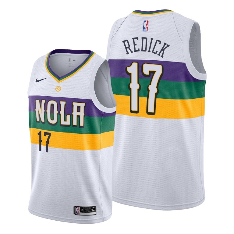 NBA Men New Orleans Pelicans White City #17 REDICK Jersey High Quality Name and Number Print - leoleo123123