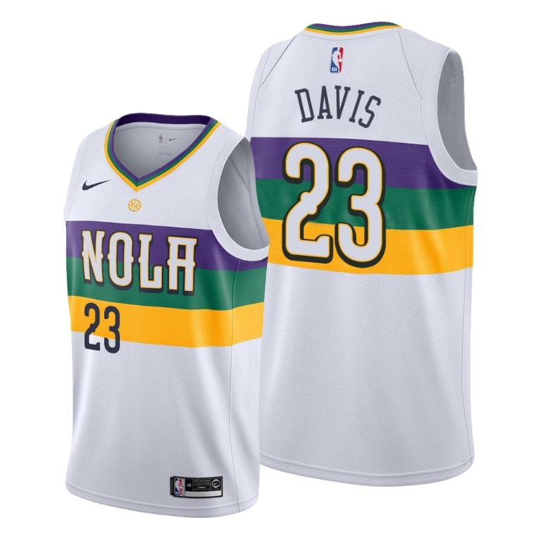 NBA Men New Orleans Pelicans White City #23 DAVIS Jersey High Quality Name and Number Print - leoleo123123