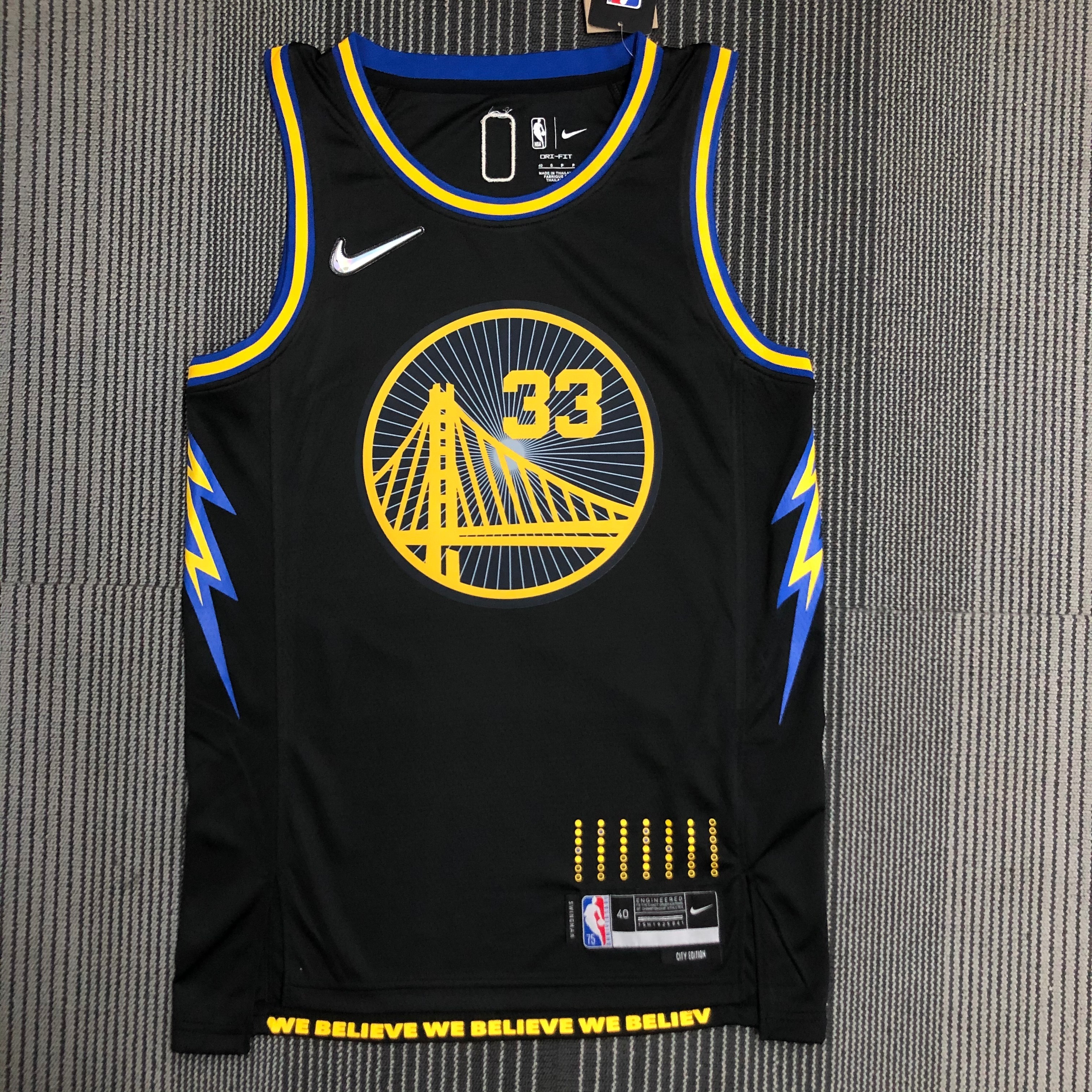 NBA Men 75th Anniversary Season 2022 Golden State Warriors Black #33 WISEMAN Jersey High Quality Name and Number Print - leoleo123123