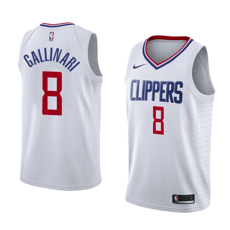 NBA Men Los Angeles Clippers White #8 GALLINARI Jersey High Quality Name and Number Print - leoleo123123