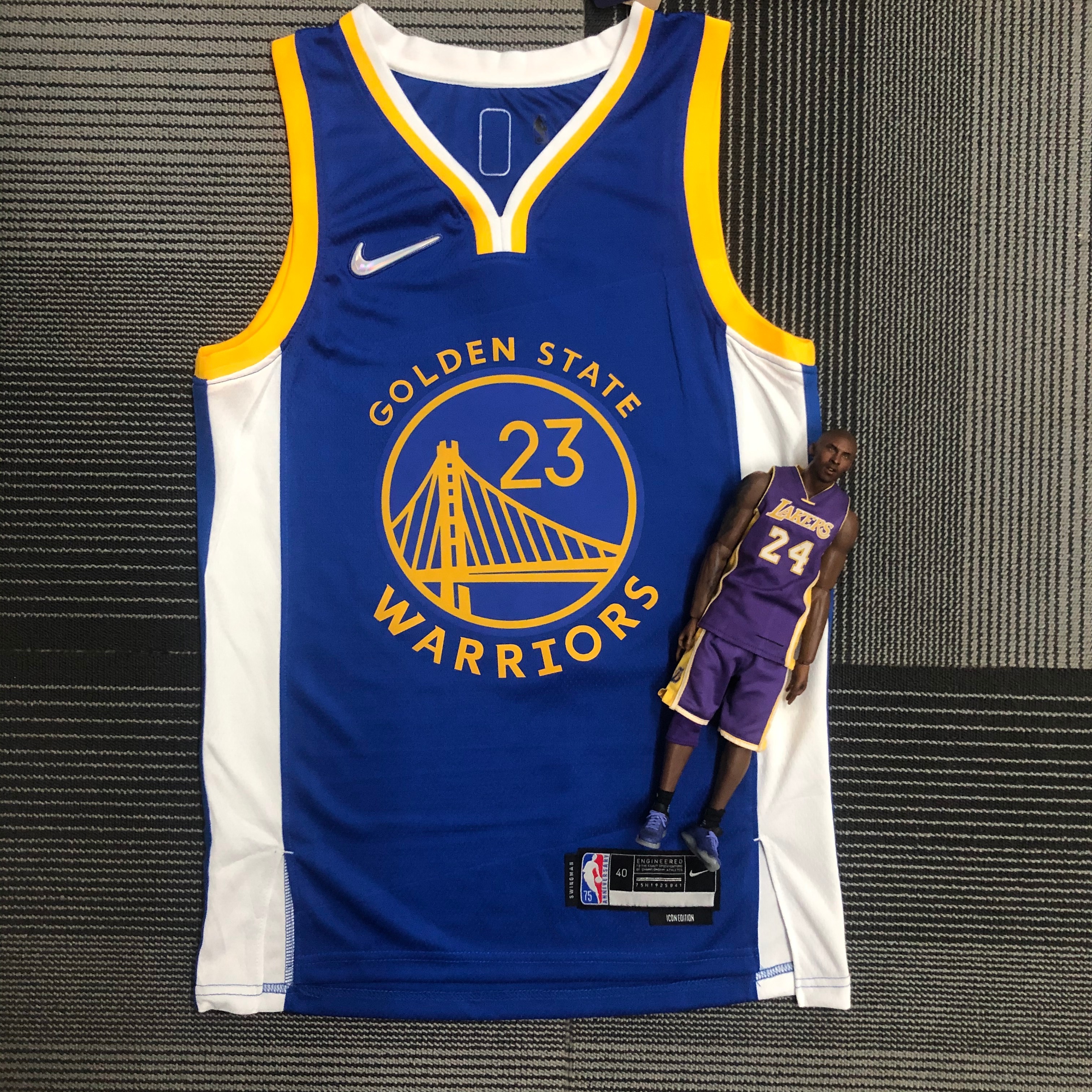 NBA Men 75th Anniversary Golden State Warriors Blue V-neck #23 GREEN Jersey High Quality Name and Number Print - leoleo123123
