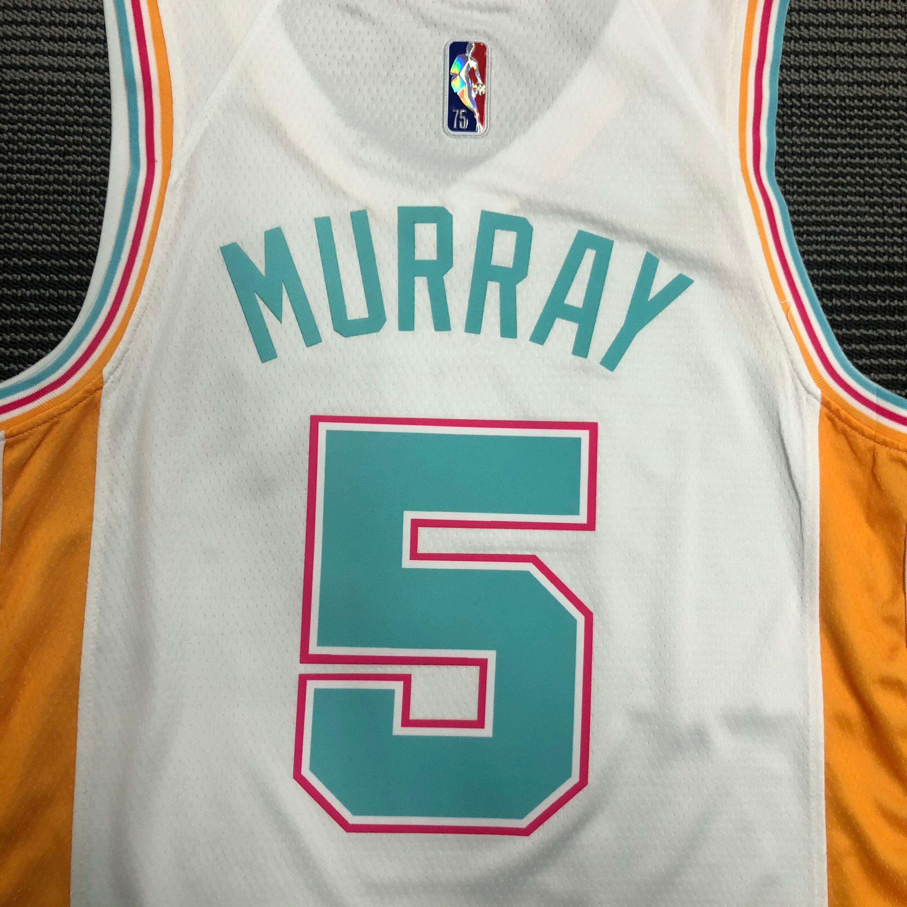 NBA Men 75th Anniversary Season 2022 San Antonio Spurs White #5 MURRAY Jersey High Quality Name and Number Print - leoleo123123