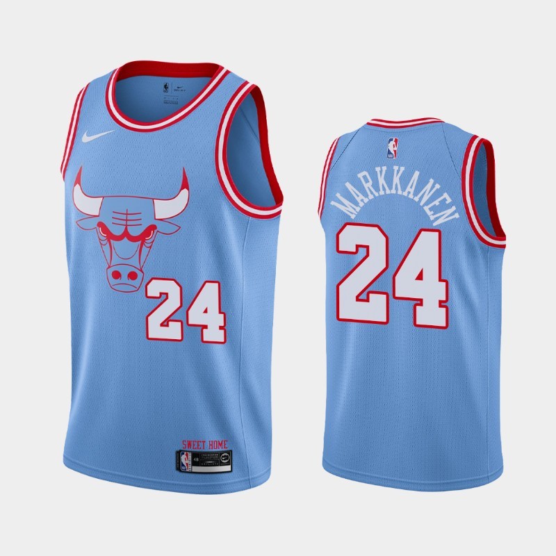 NBA Men Chicago Bulls 19-20 Season Light Blue #24 MARKKANEN Jersey High Quality Name and Number Print - leoleo123123