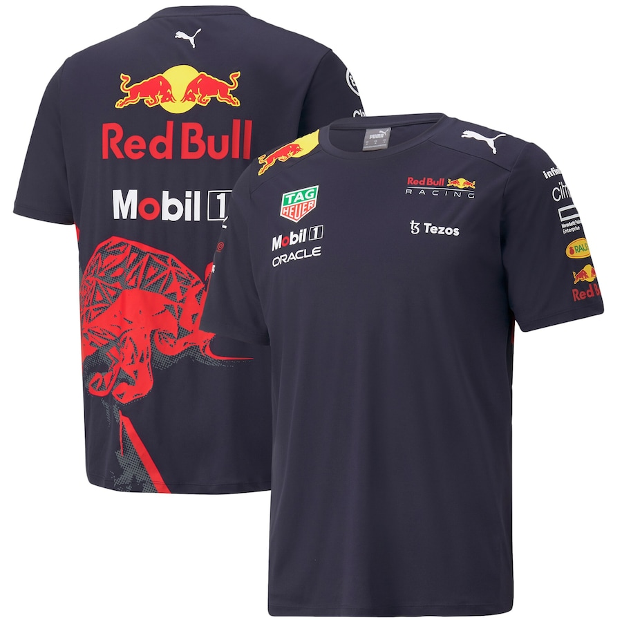 2022 Red Bull Racing Dark Blue F1 Team Round Collar POLO T-Shirt - leoleo123123