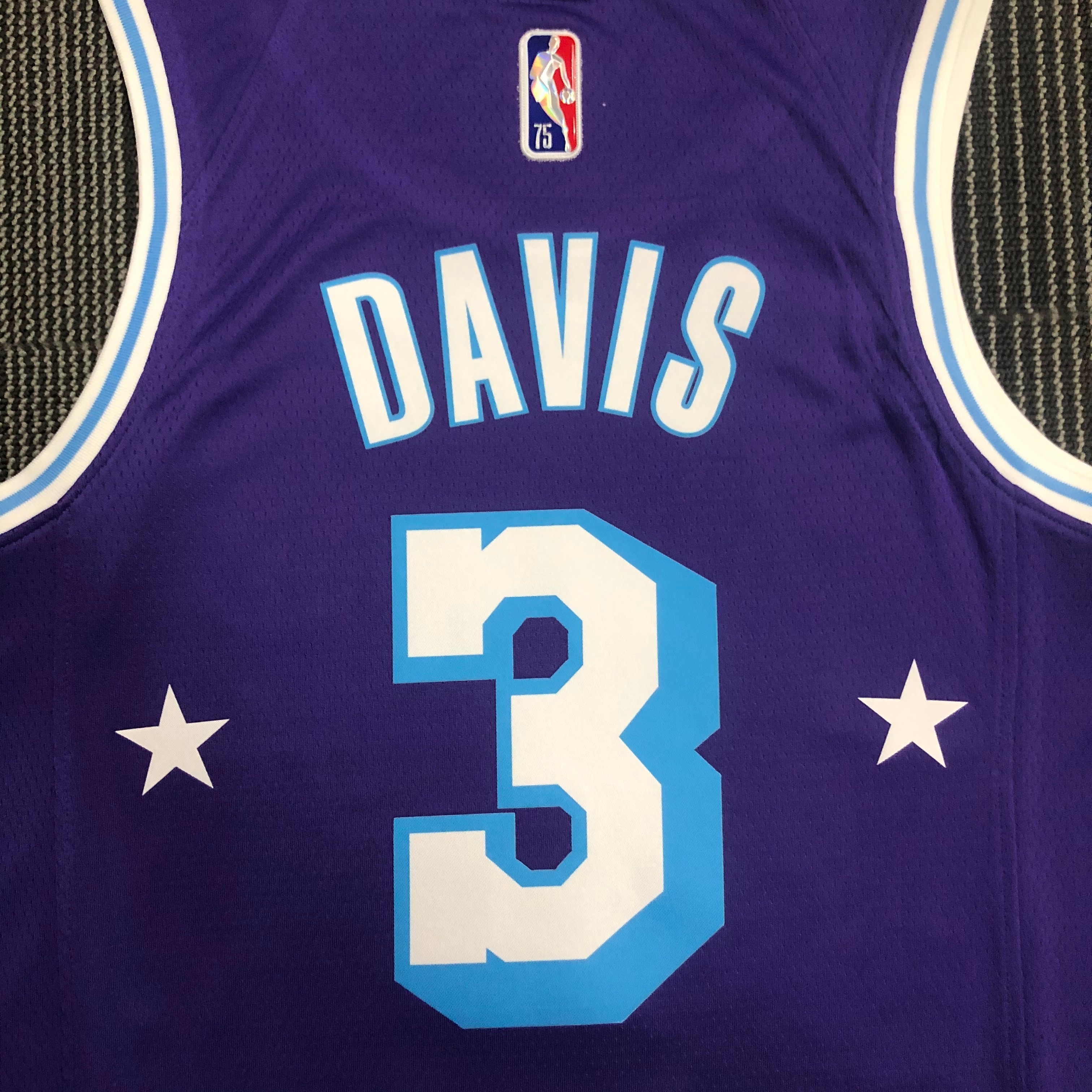 NBA Season 2022 75th Anniversary Los Angeles Lakers Purple Round Neck #3 DAVIS Jersey High Quality Name and Number Print - leoleo123123