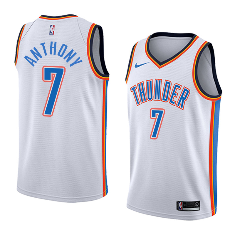 NBA Men Oklahoma City Thunder White #7 ANTHONY Jersey High Quality Name and Number Print - leoleo123123