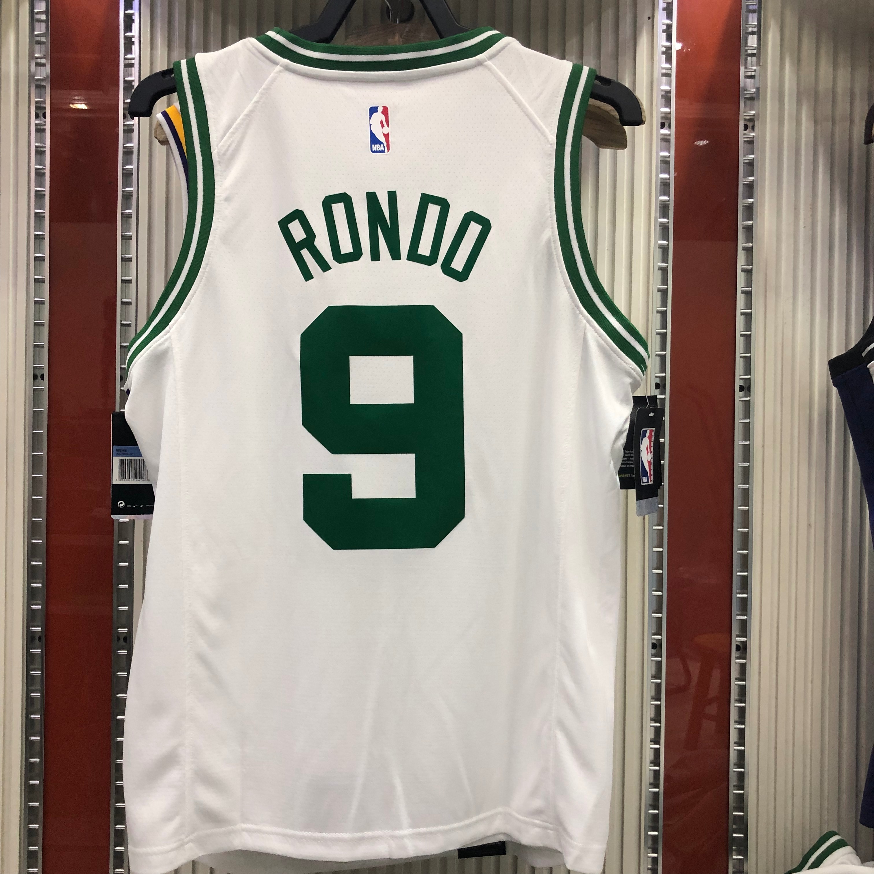 NBA Boston Celtics Retro White with Green Name #9 RONDO Jersey High Quality Name and Number Print - leoleo123123