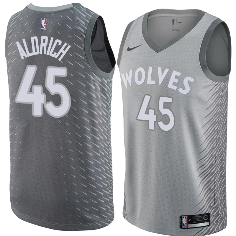 NBA Men Minnesota Timberwolves Grey City #45 ALDRICH Jersey High Quality Name and Number Print - leoleo123123