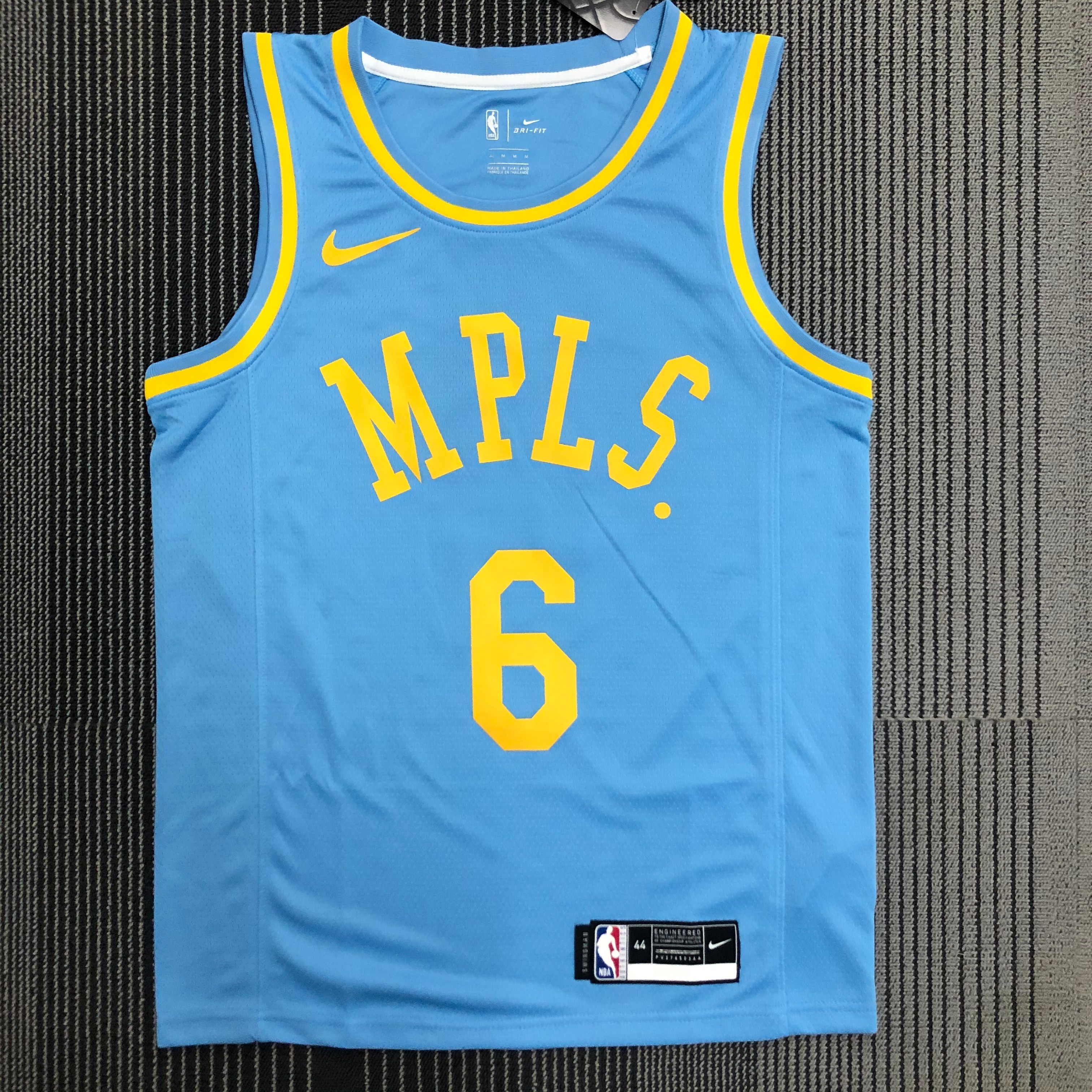 NBA Season 2021 Los Angeles Lakers Minneapolis Blue #6 JAMES Round Neck Jersey High Quality Name and Number Print - leoleo123123