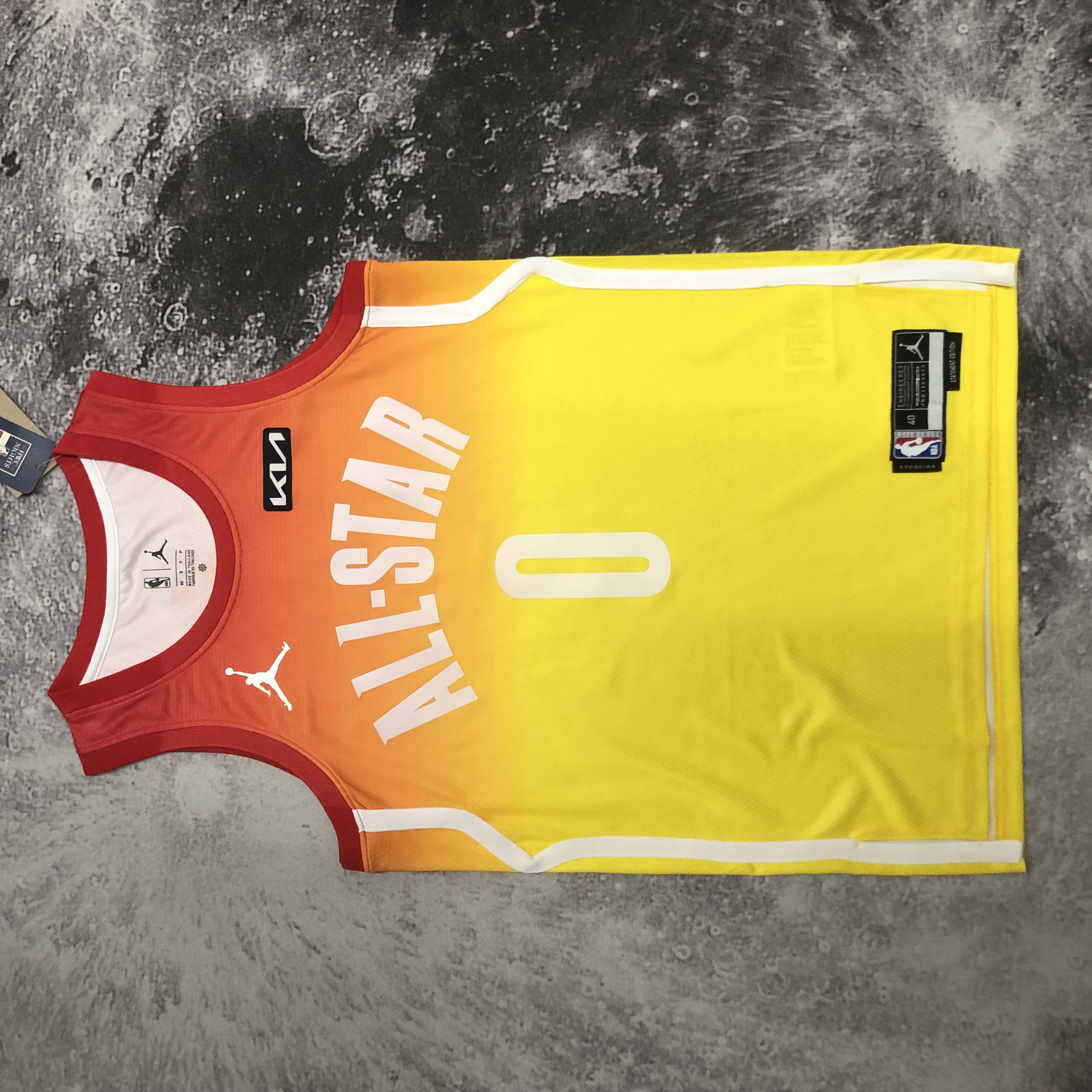 NBA Season 2023 All Stars Portland Trail Blazers Yellow #0 LILLARD Jersey High Quality Name and Number Print - leoleo123123