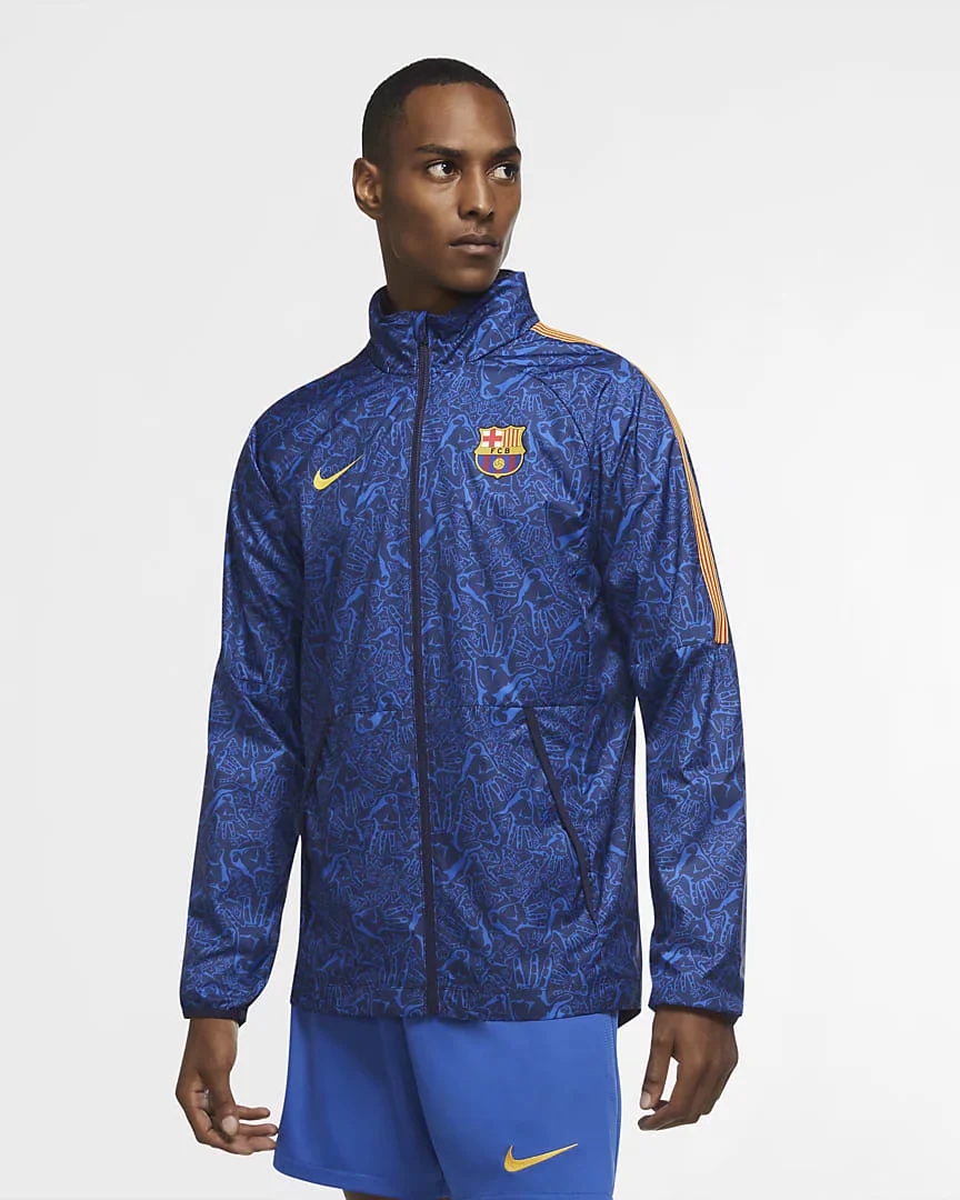 21-22 Barcelona Blue Windbreaker Jacket Thai Quality - leoleo123123