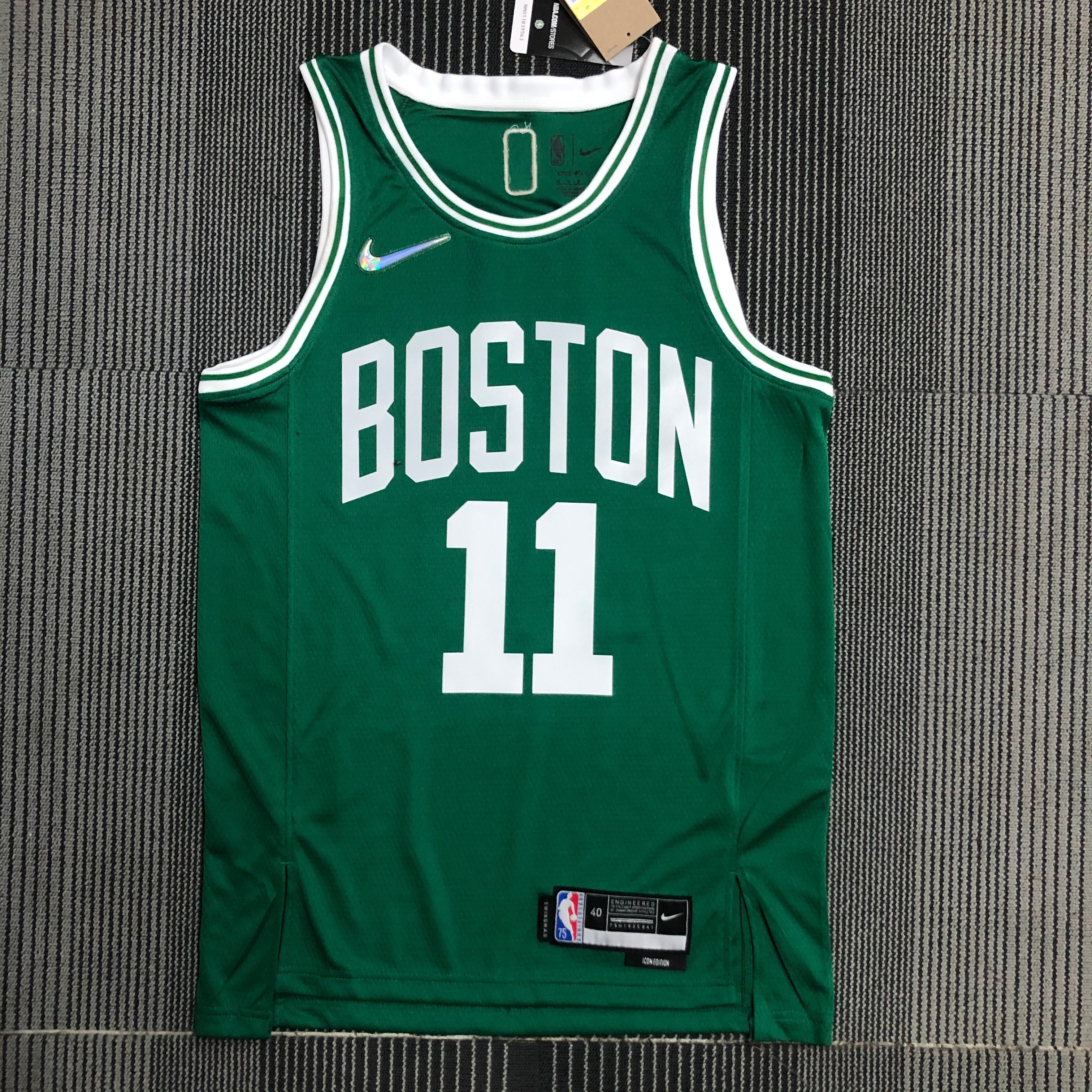 NBA 75th Anniversary Boston Celtics Green #11 IRVING Jersey High Quality Name and Number Print - leoleo123123