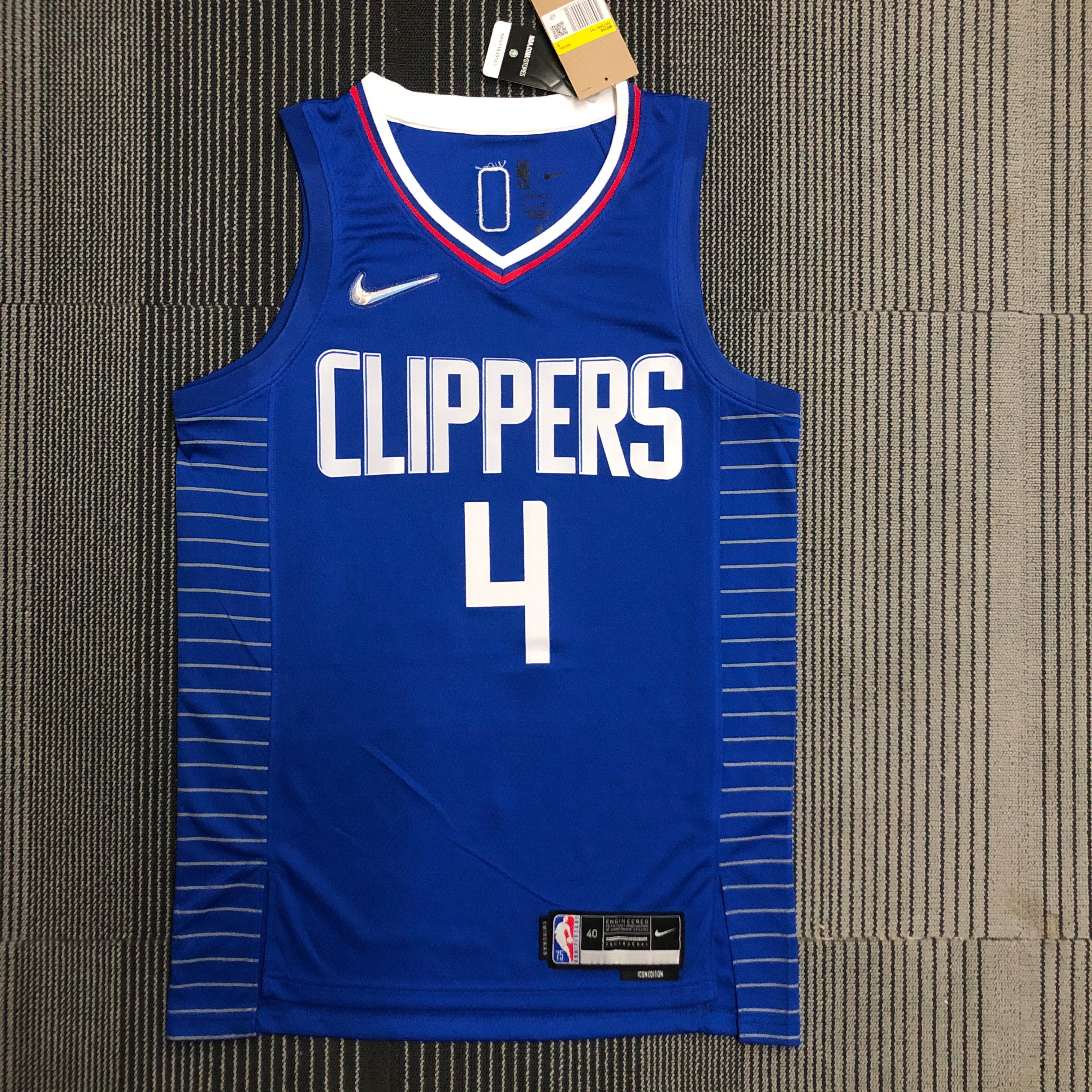 NBA Men 75th Anniversary Los Angeles Clippers Blue #4 RONDO Jersey High Quality Name and Number Print - leoleo123123