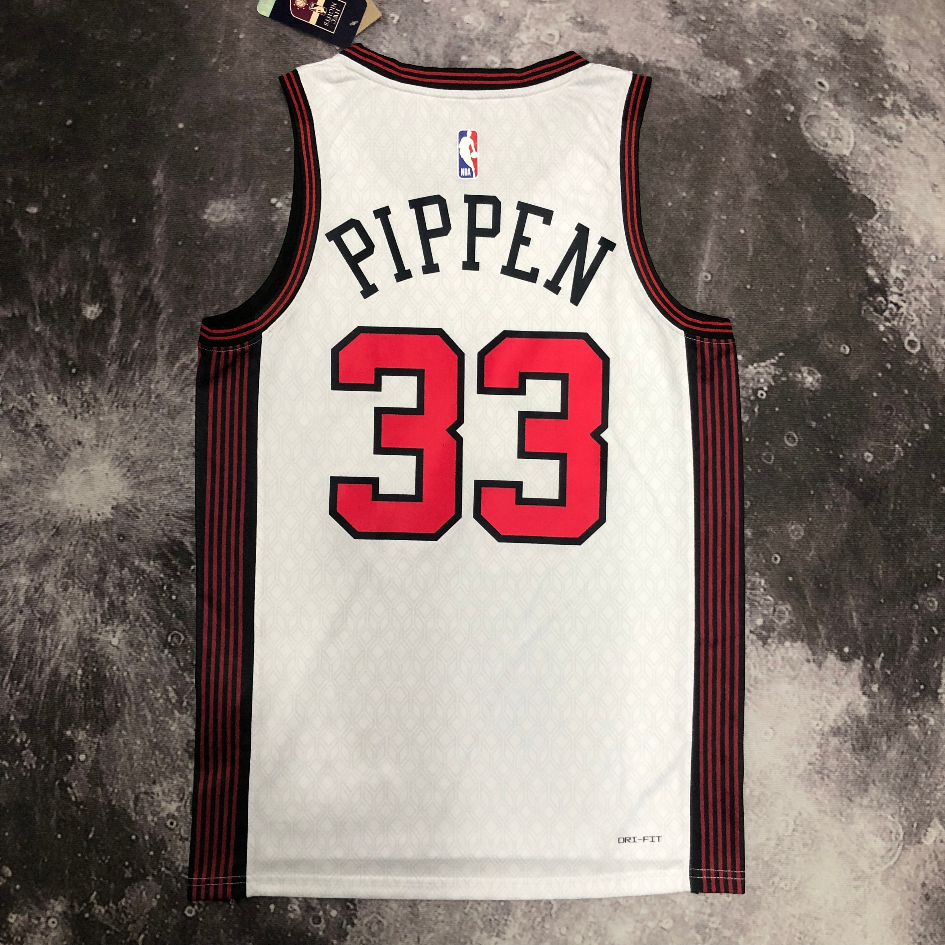 NBA Men 2023 Chicago Bulls City Version White #33 PIPPEN Jersey High Quality Name and Number Print - leoleo123123