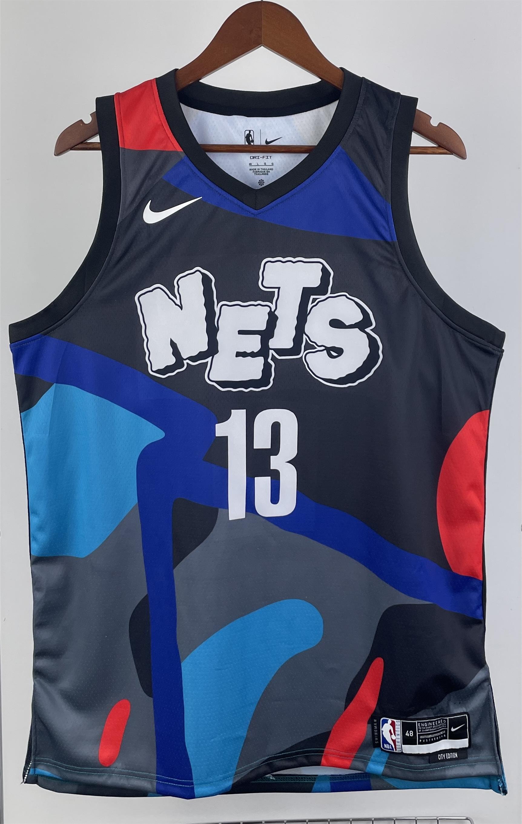NBA Men 23-24 Brooklyn Nets City Edition #13 HARDEN Swingman Jersey High Quality Name and Number Print - leoleo123123