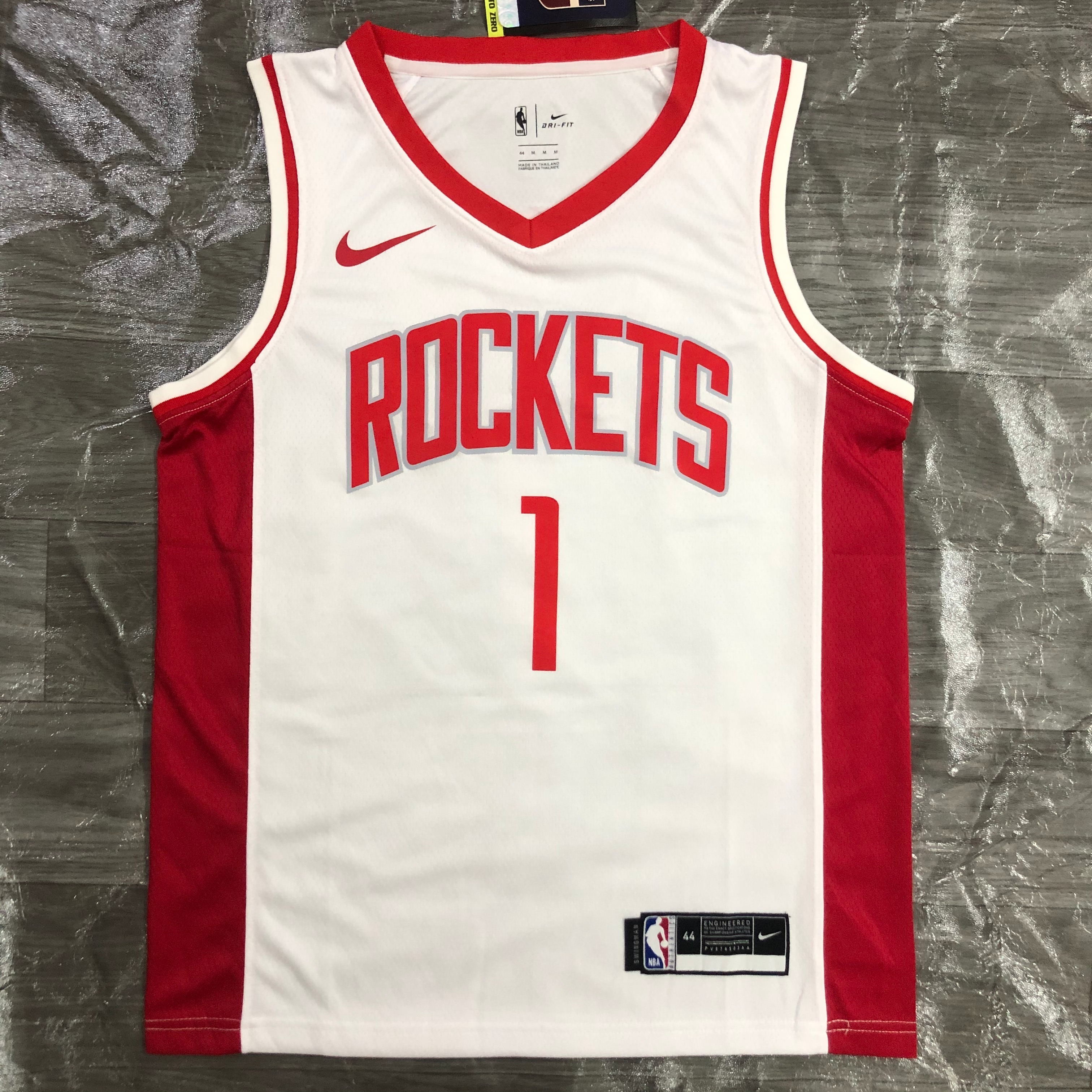 NBA Men Season 2021 Houston Rockets White #1 MCGRADY Jersey High Quality Name and Number Print - leoleo123123