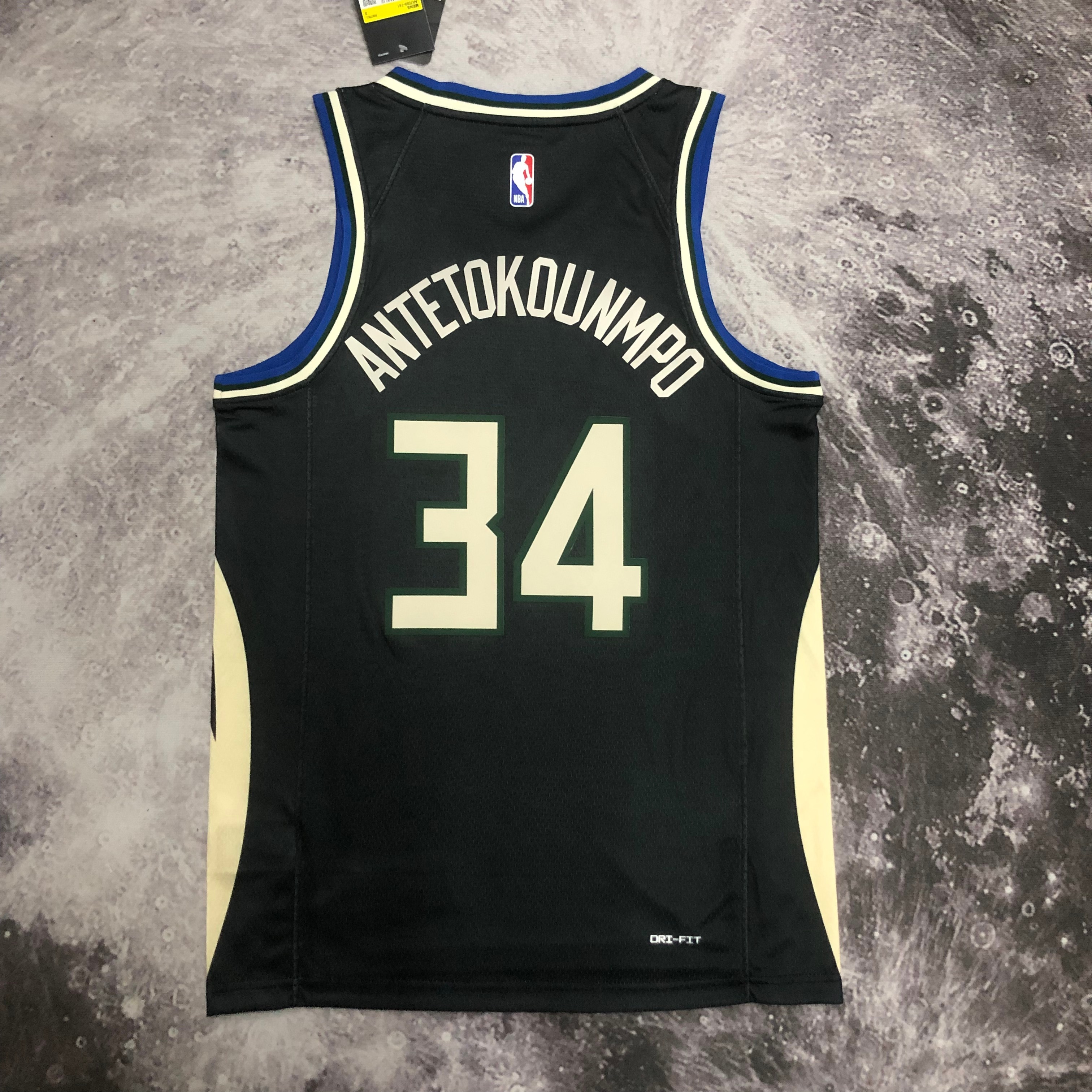 NBA Men 2023 Milwaukee Bucks Black with Jordan Logo #34 ANTETOKOUNMPO Jersey High Quality Name and Number Print - leoleo123123