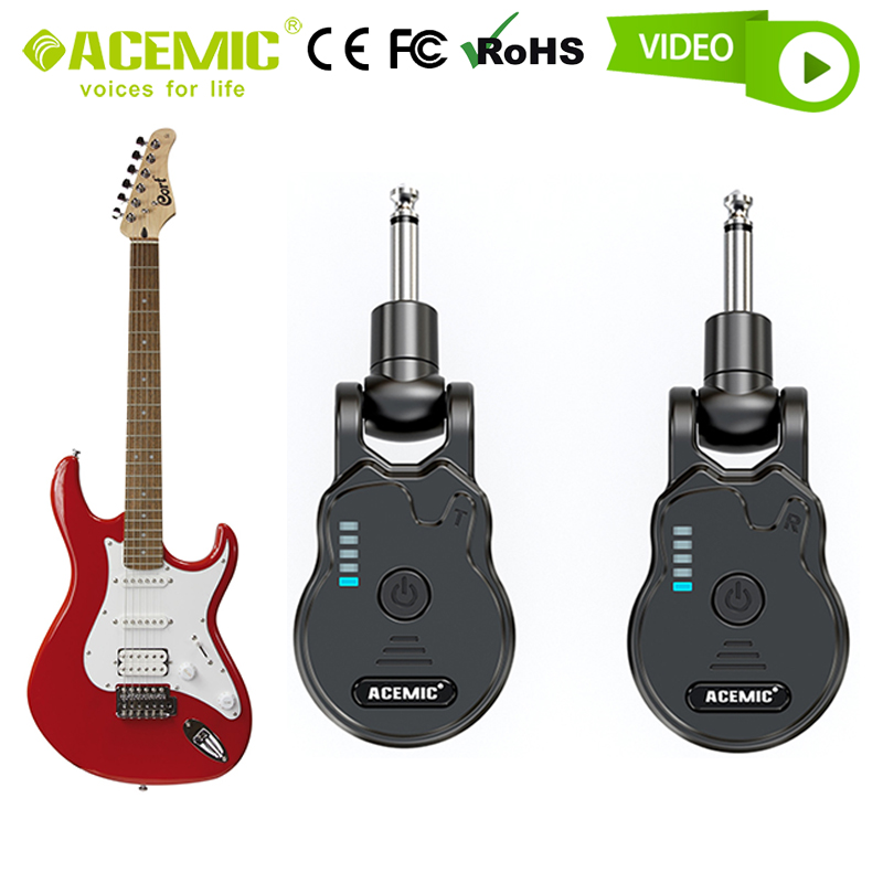 Wireless Guitar System for Electric Bass 2.4GHz Digital Transmitter Receiver Professional Rechargeable Instrument Active Pickup - leoleo123123