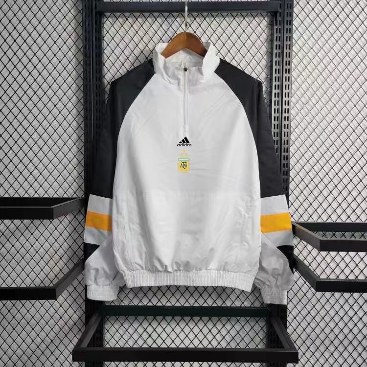 2023 Argentina White Windbreaker Jacket 3 Stars Black Thai Quality - leoleo123123