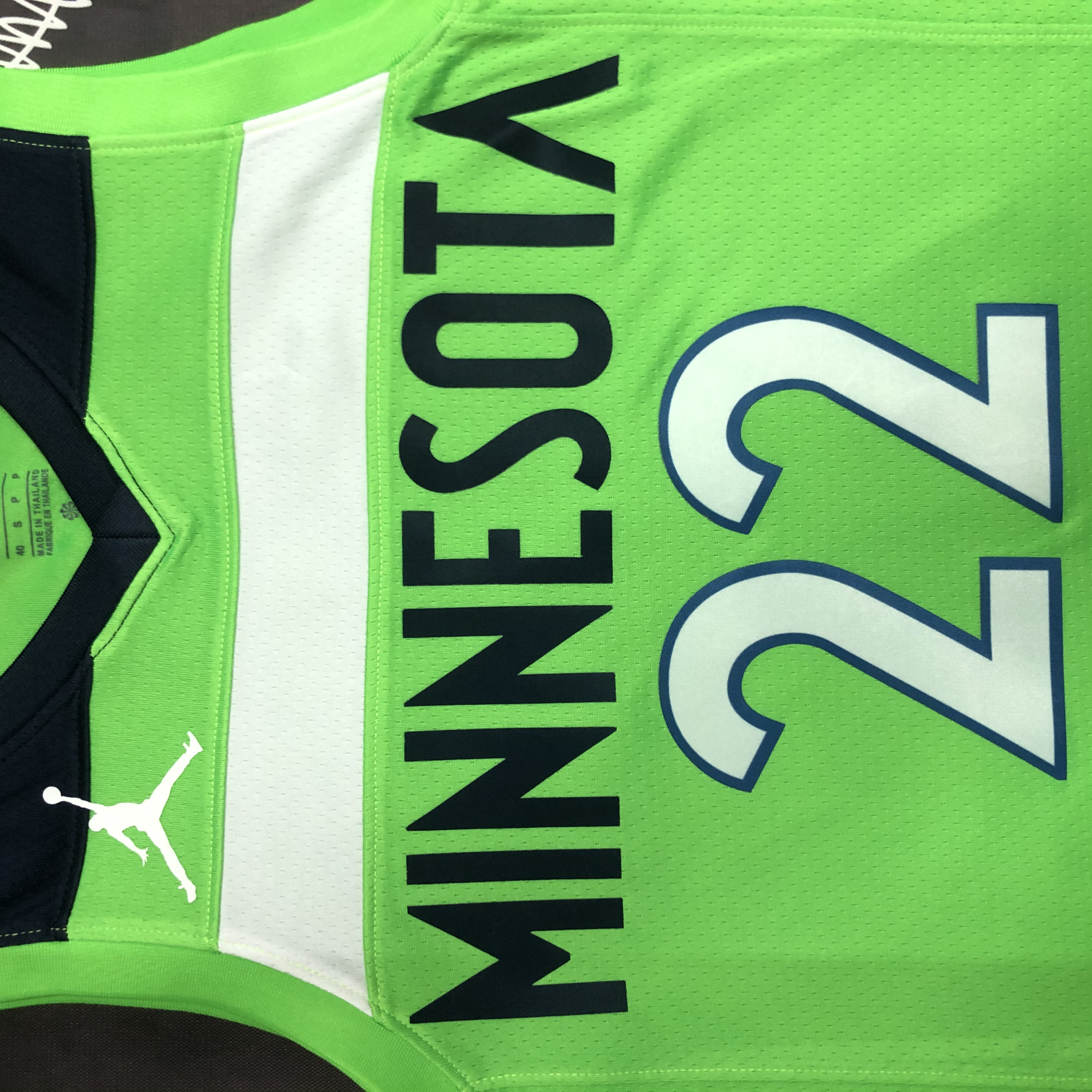 NBA Men Minnesota Timberwolves Green #22 WIGGINS Jersey High Quality Name and Number Print - leoleo123123
