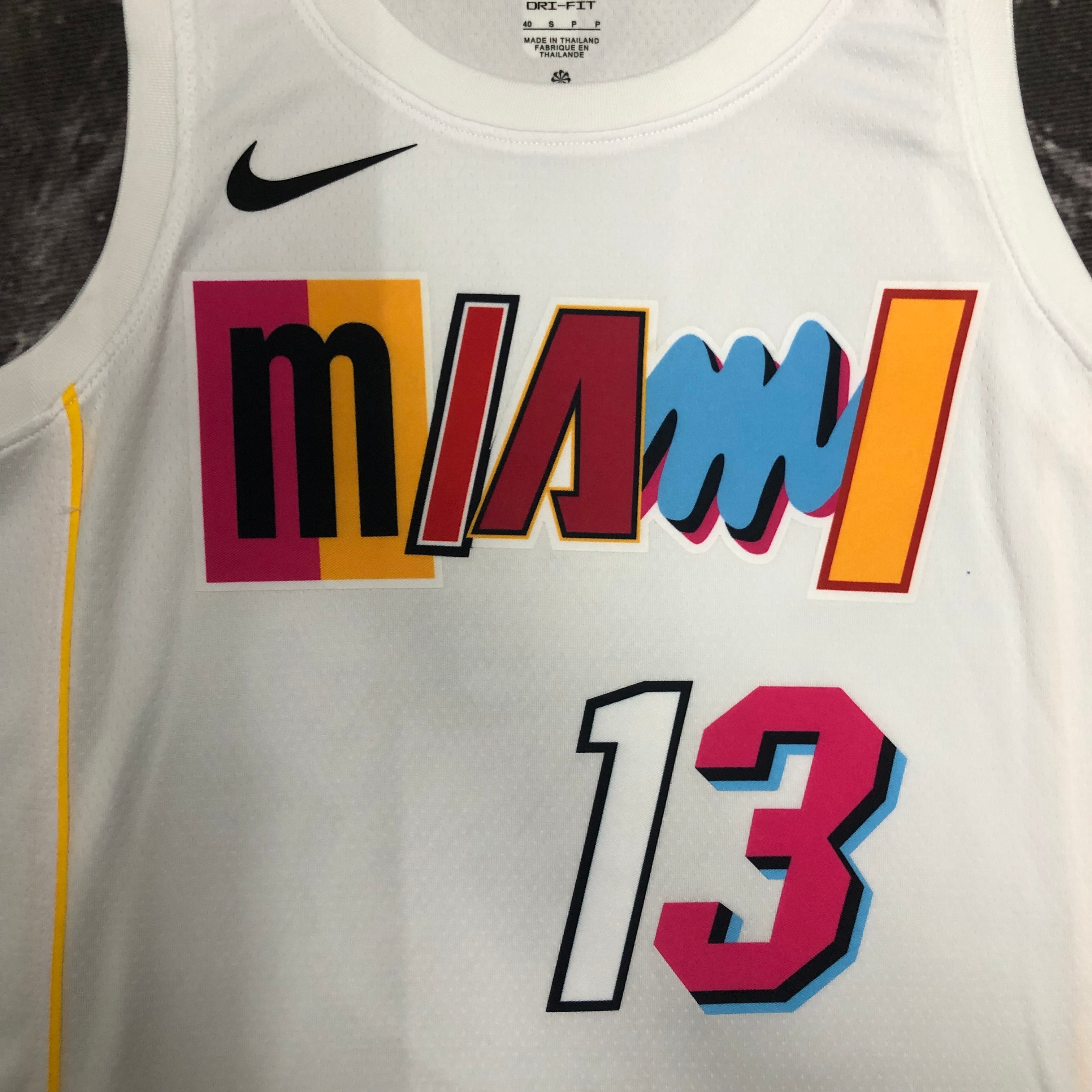 NBA Men Season 2023 Miami Heat White #13 ADERAYO Jersey High Quality Name and Number Print - leoleo123123
