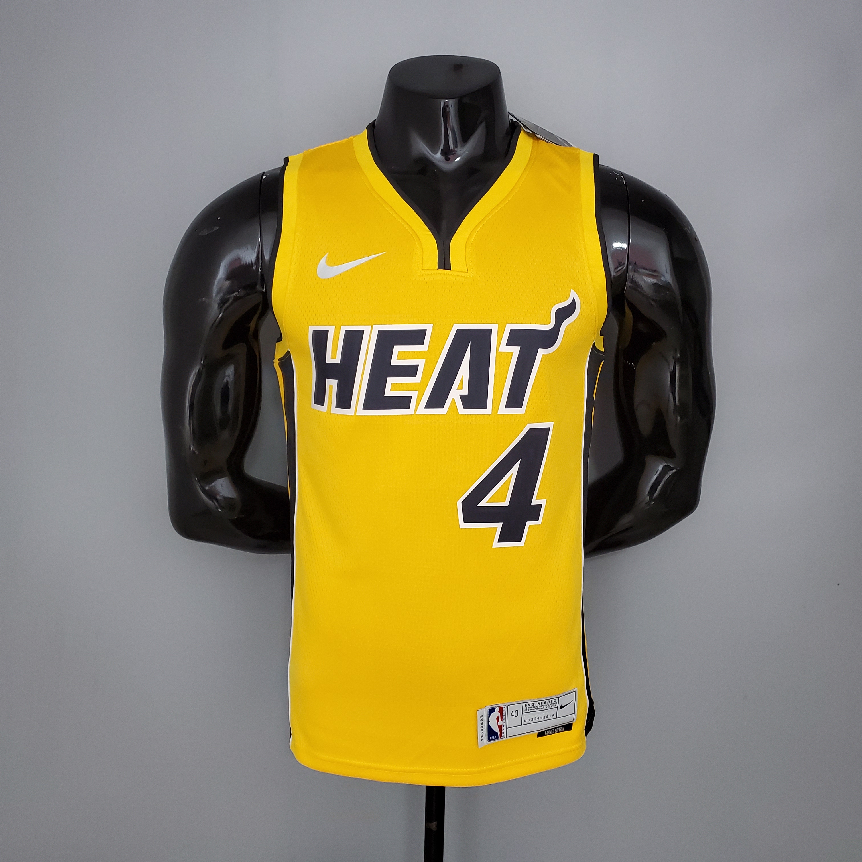 NBA Men Season 2021 Miami Heat Yellow Award Version #4 OLADIPO Jersey High Quality Name and Number Print - leoleo123123