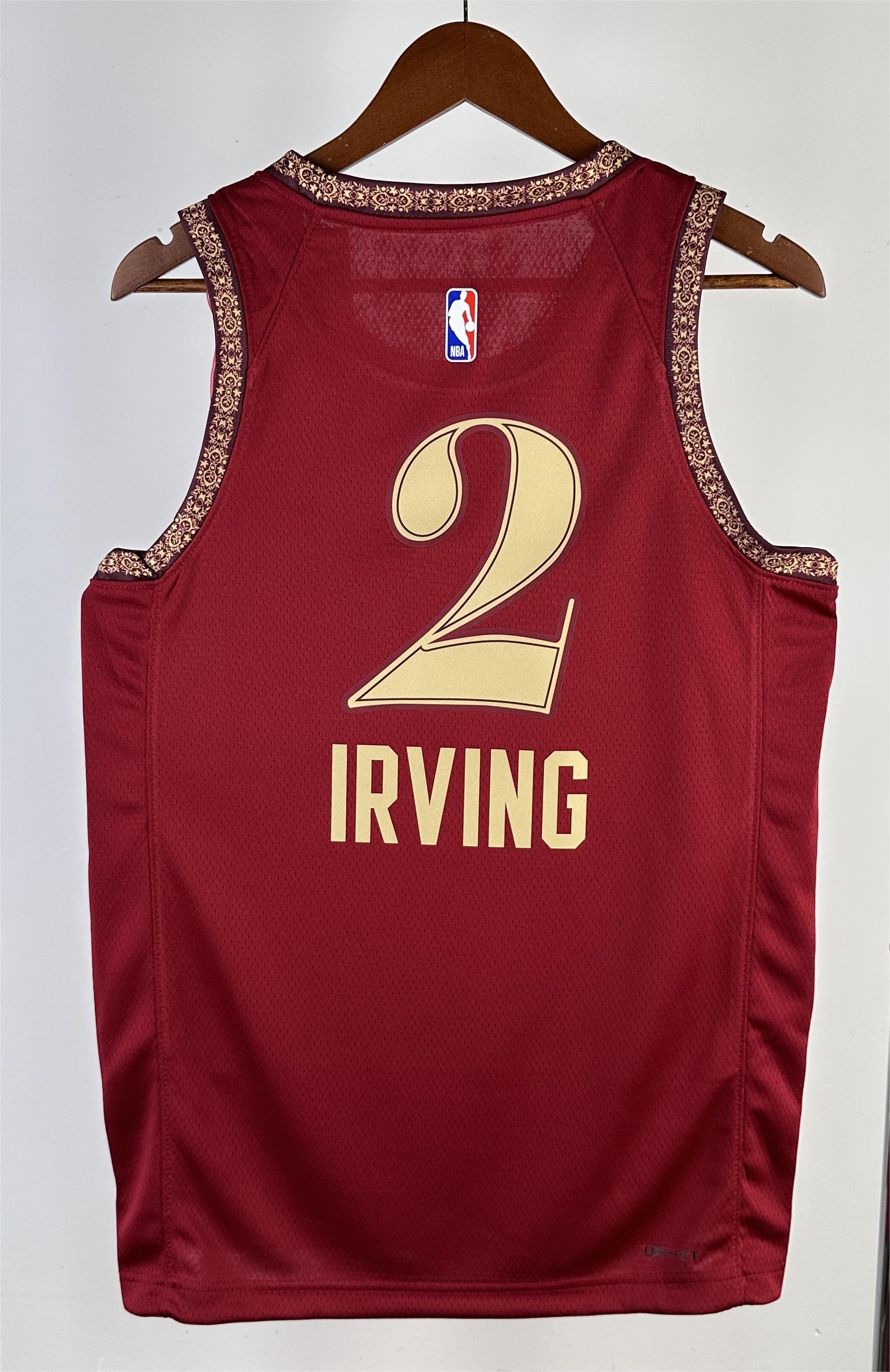 NBA Season 2024 Men Cleveland Cavaliers City Edition Red #2 IRVING Jersey High Quality Name and Number Print - leoleo123123