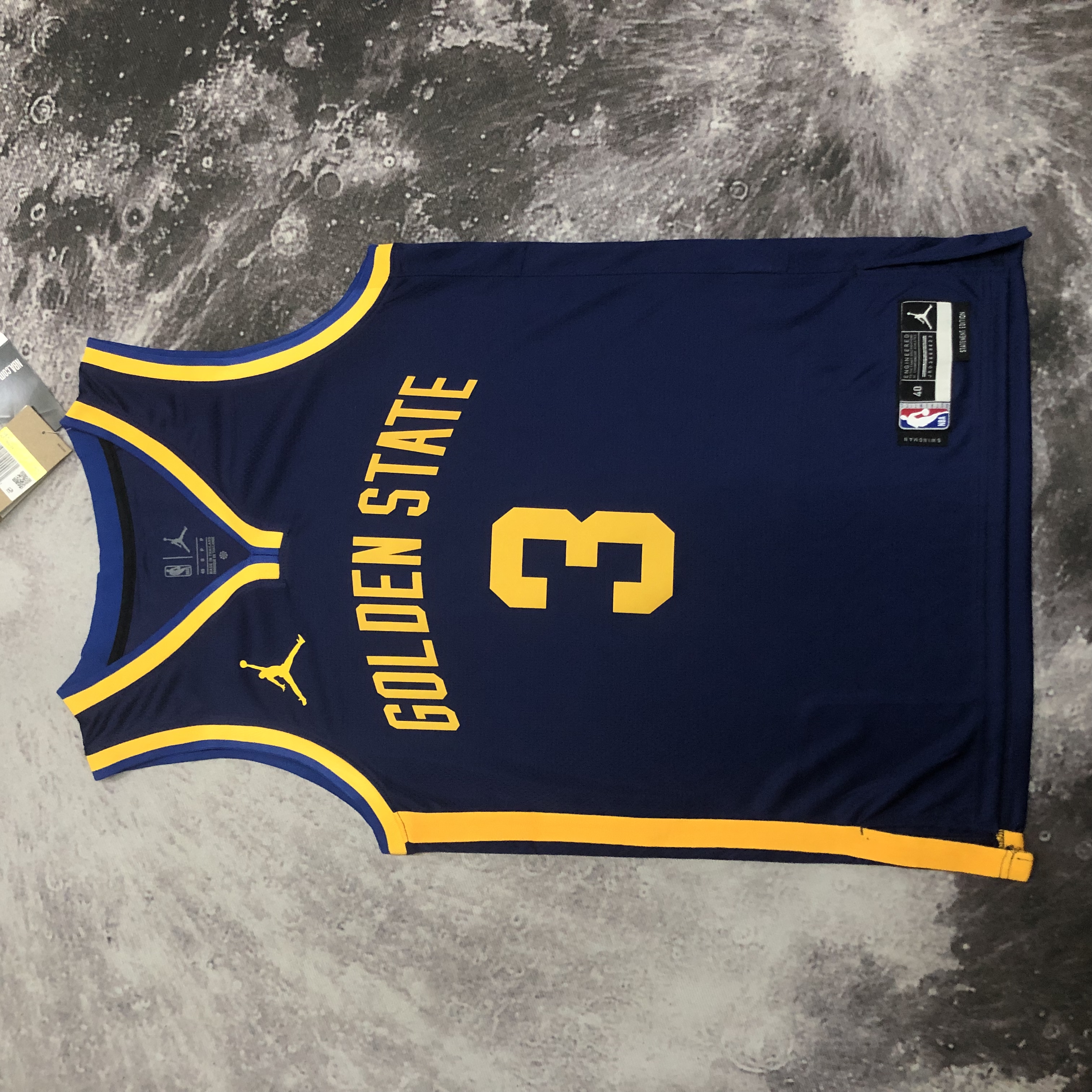 NBA Men Season 2023 Golden State Warriors Blue with Jordan Logo #3 POOLE Jersey High Quality Name and Number Print - leoleo123123