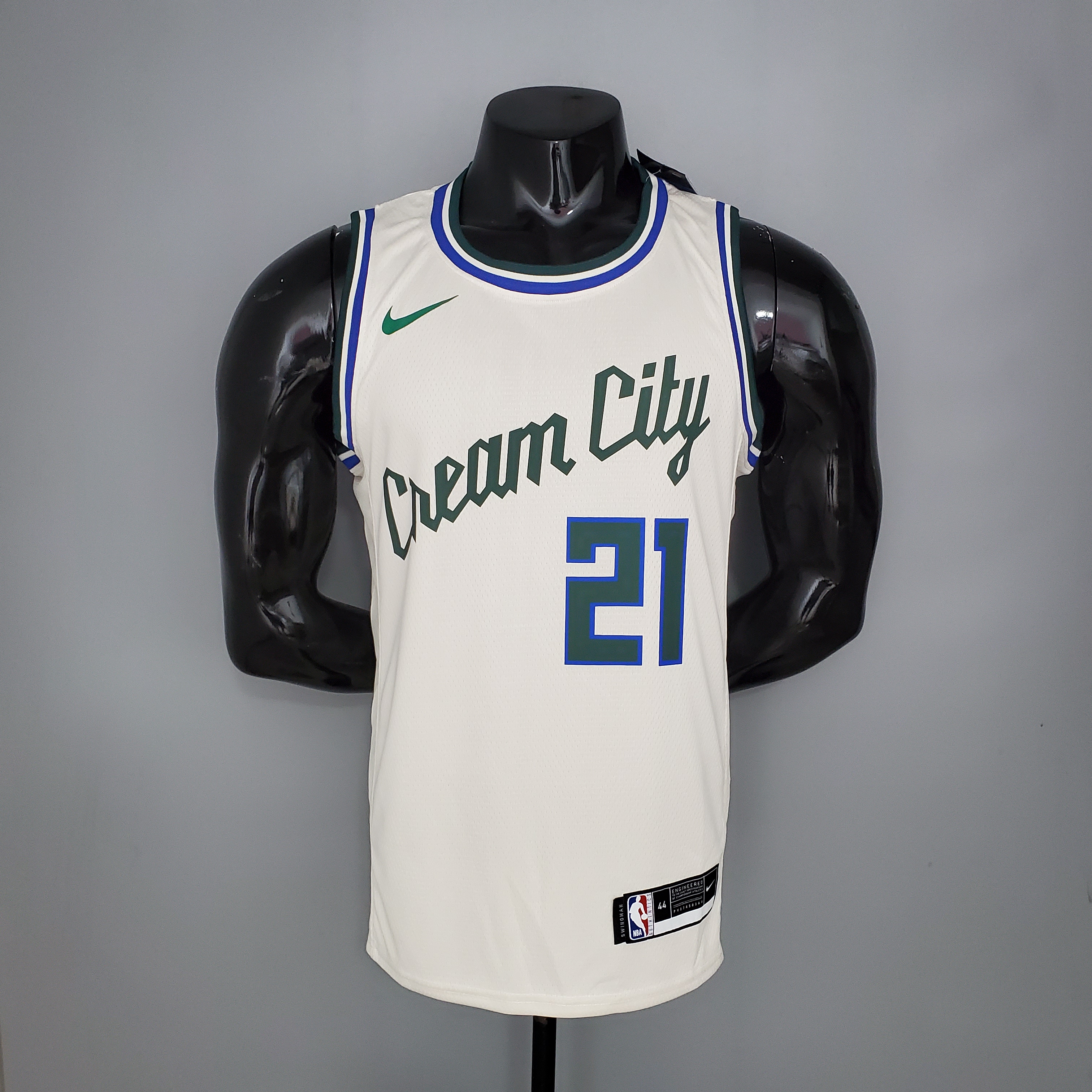 NBA Men Milwaukee Bucks Beige City #21 HOLIDAY Jersey High Quality Name and Number Print - leoleo123123