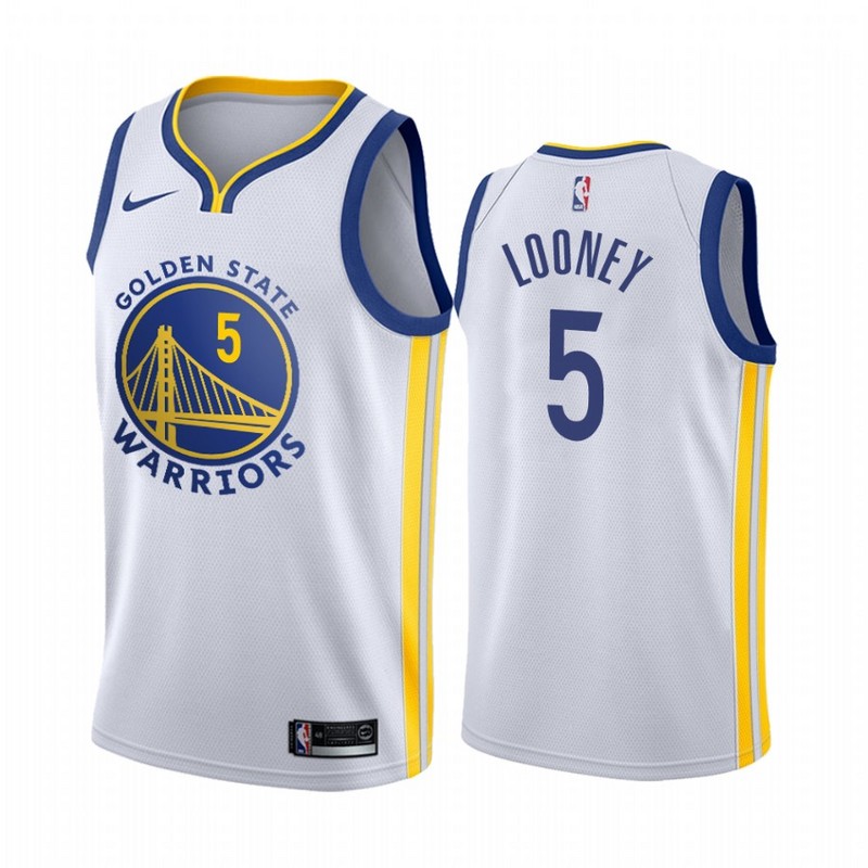 NBA Men Golden State Warriors 19-20 Season White #5 LOONEY Jersey High Quality Name and Number Print - leoleo123123