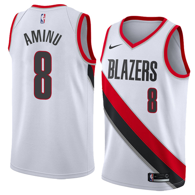 NBA Portland Trail Blazers White #8 AMINU Jersey High Quality Name and Number Print - leoleo123123