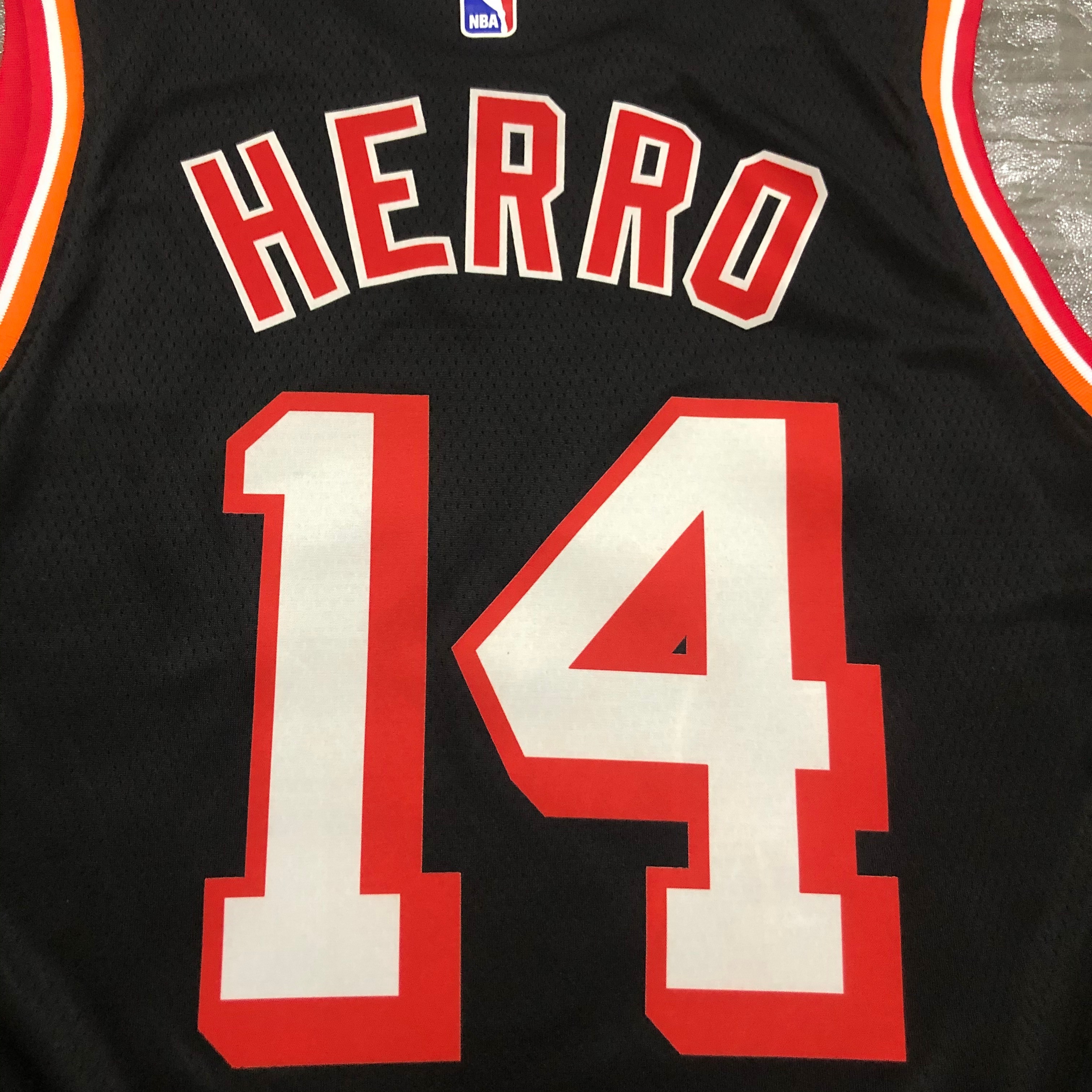 NBA Men Season 2018 Miami Heat Black #14 HERRO Jersey High Quality Name and Number Print - leoleo123123