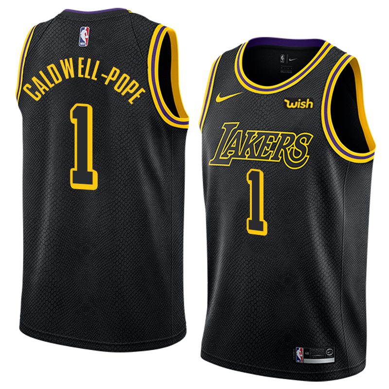 NBA Men Los Angeles Lakers Black #1 CALD WELL-POPE Round Neck Jersey High Quality Name and Number Print - leoleo123123