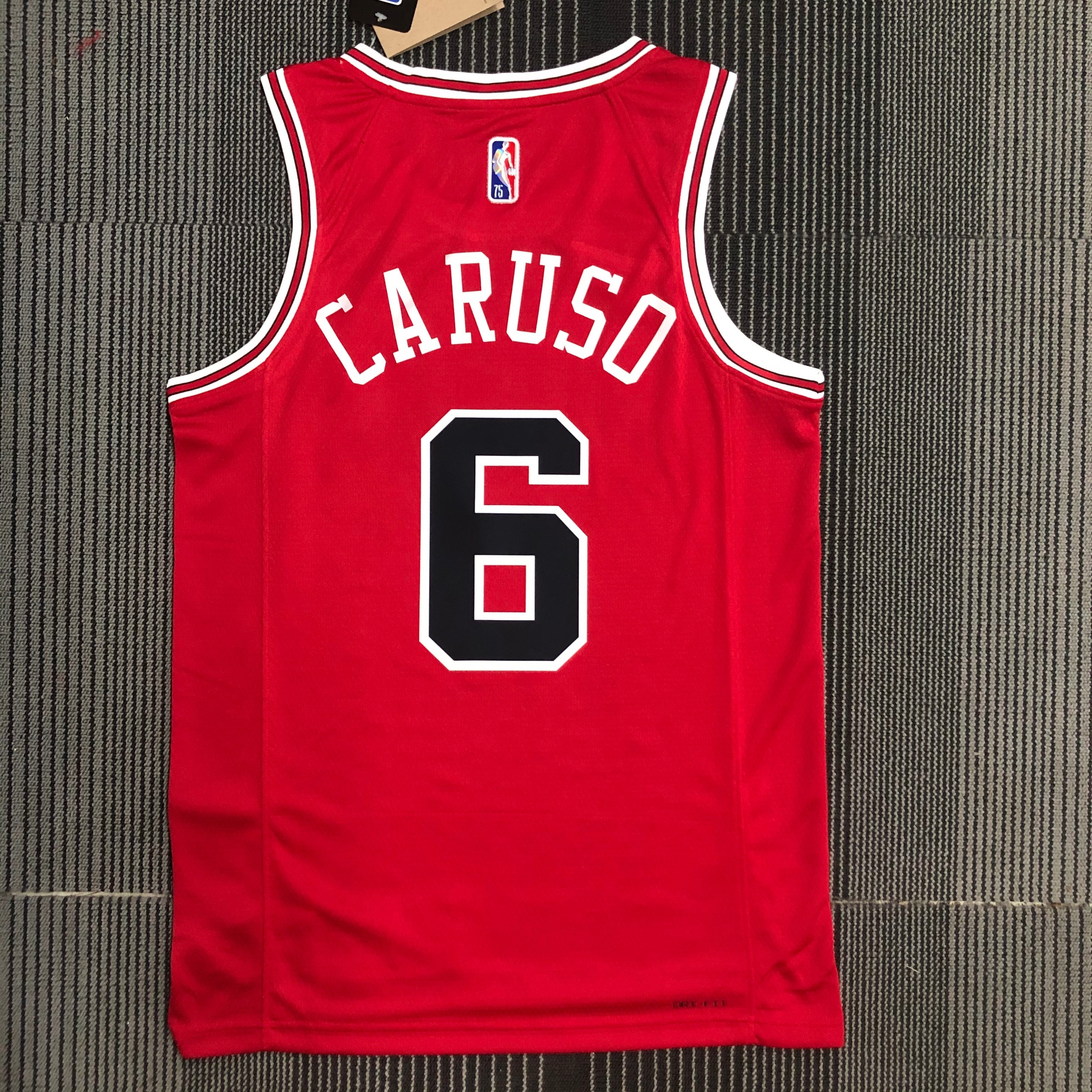 NBA Men 75th Anniversary Chicago Bulls Red #6 CARUSO Jersey High Quality Name and Number Print - leoleo123123