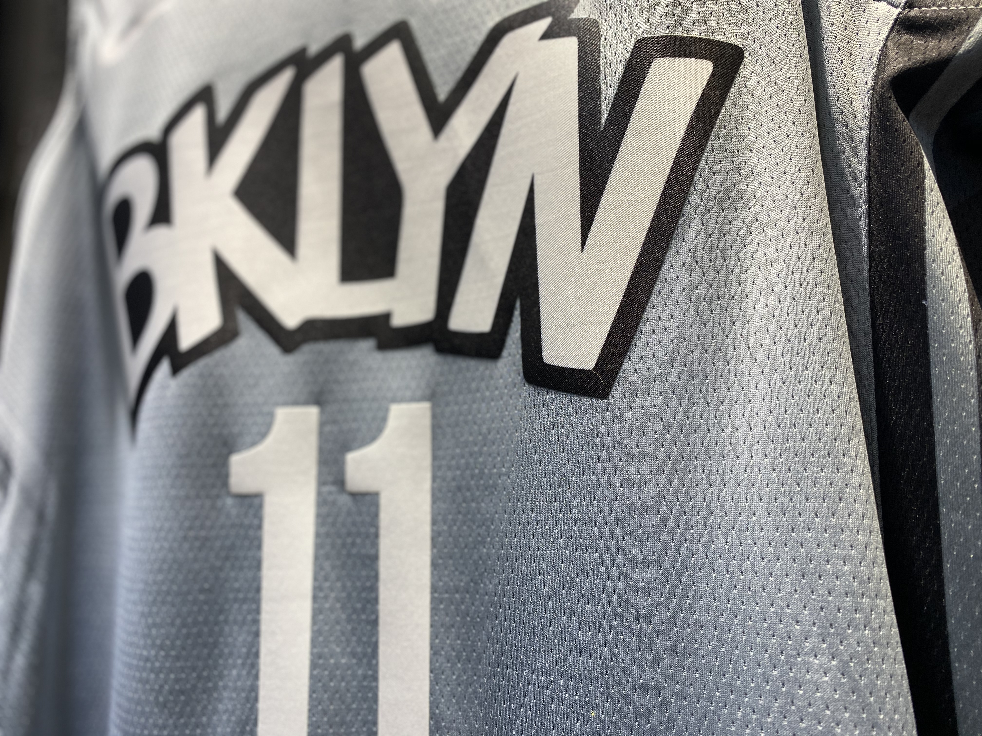 NBA Men New Brooklyn Nets Grey City #11 IRVING Jersey High Quality Name and Number Print - leoleo123123