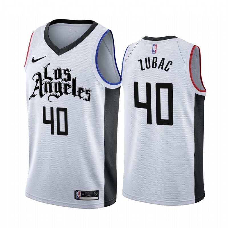 NBA Men Los Angeles Clippers 19-20 Season White #40 ZUBAC Jersey High Quality Name and Number Print - leoleo123123