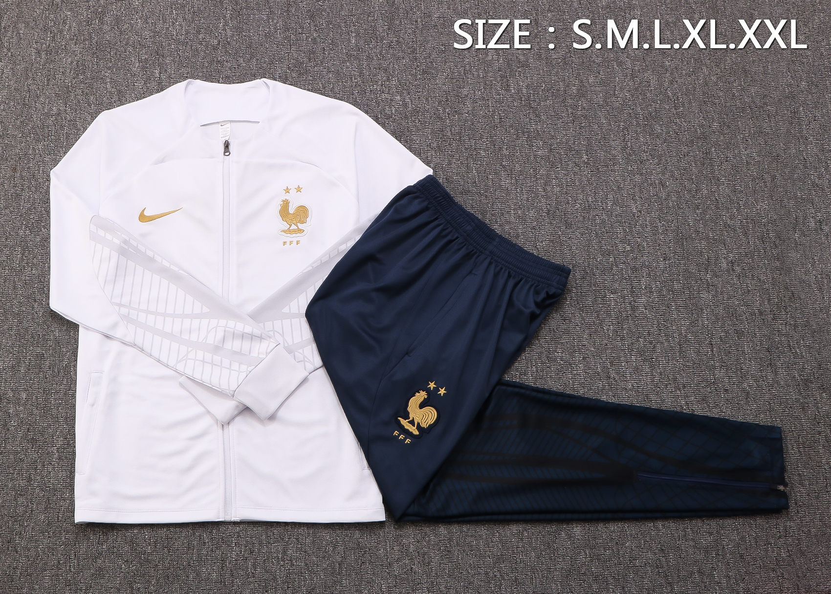 22-23 France White Jacket Tracksuit Thai Quality - leoleo123123