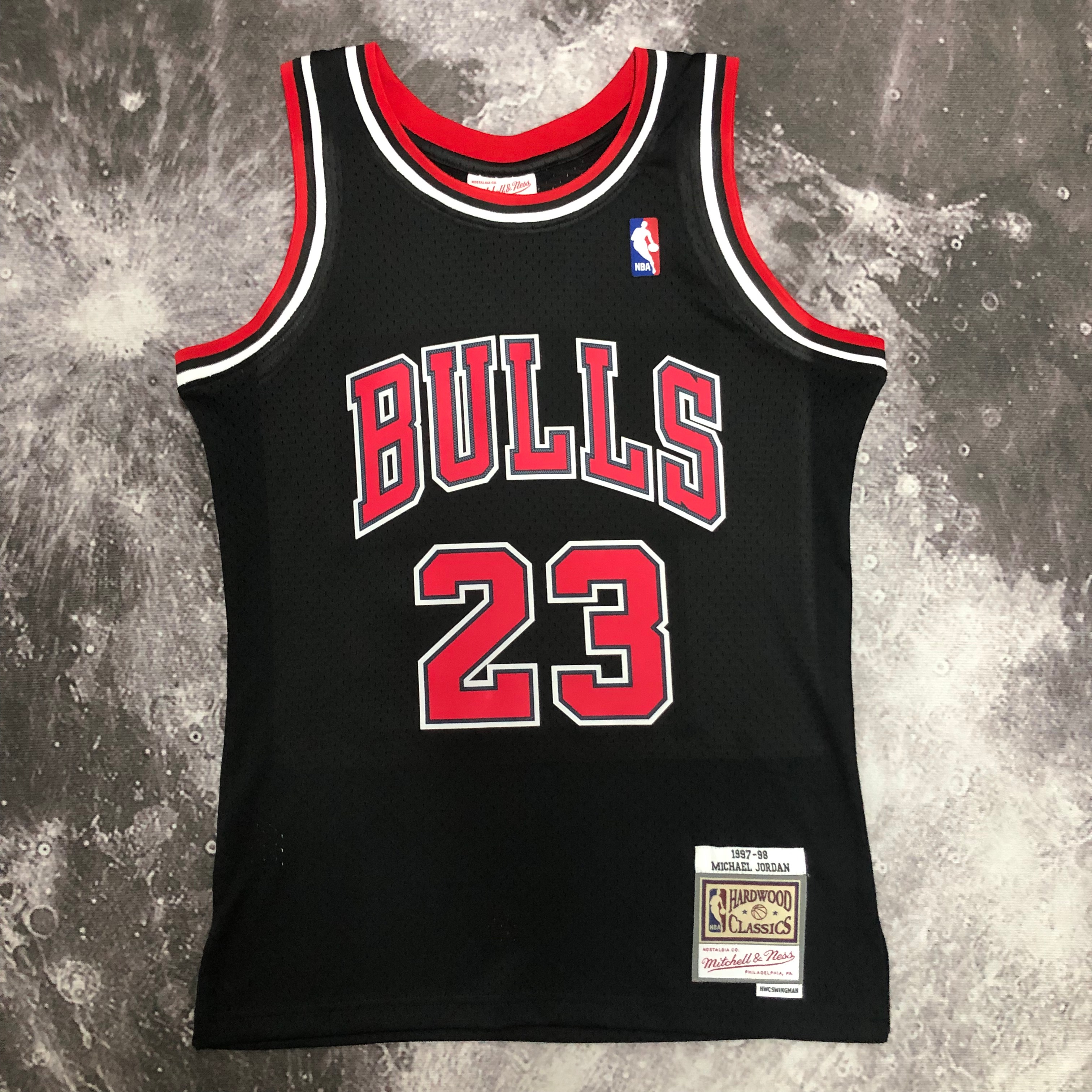 NBA Men Season 1998 Retro Chicago Bulls Black #23 JORDAN Jersey High Quality Name and Number Print - leoleo123123