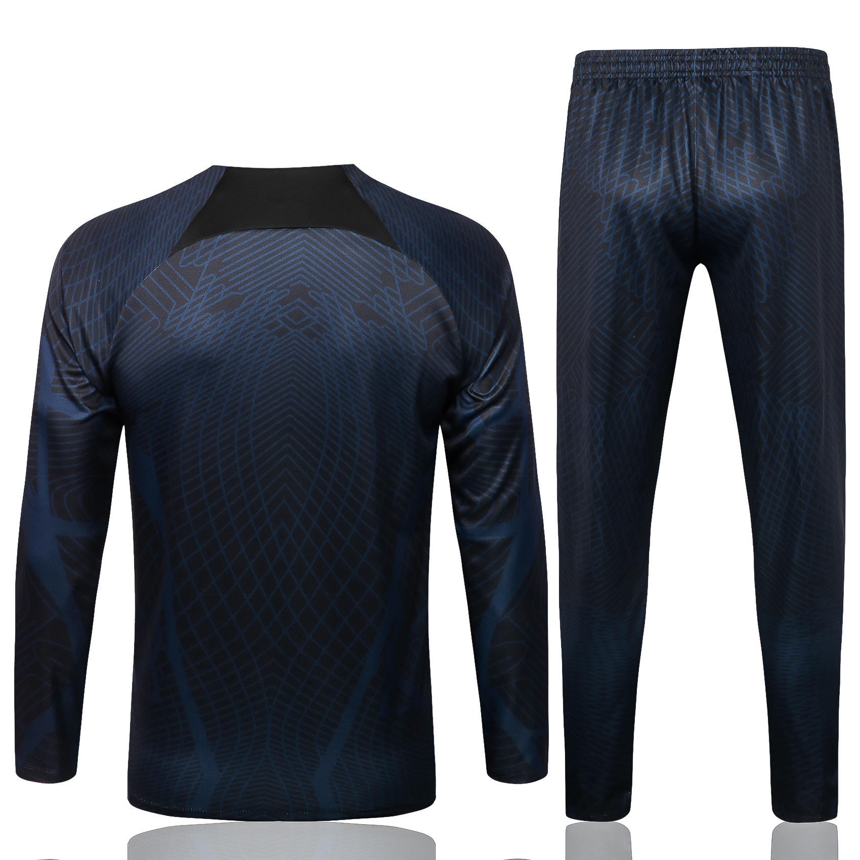22-23 Portugal Black Sweater Tracksuit with Ink-jet Printing Thai Quality - leoleo123123