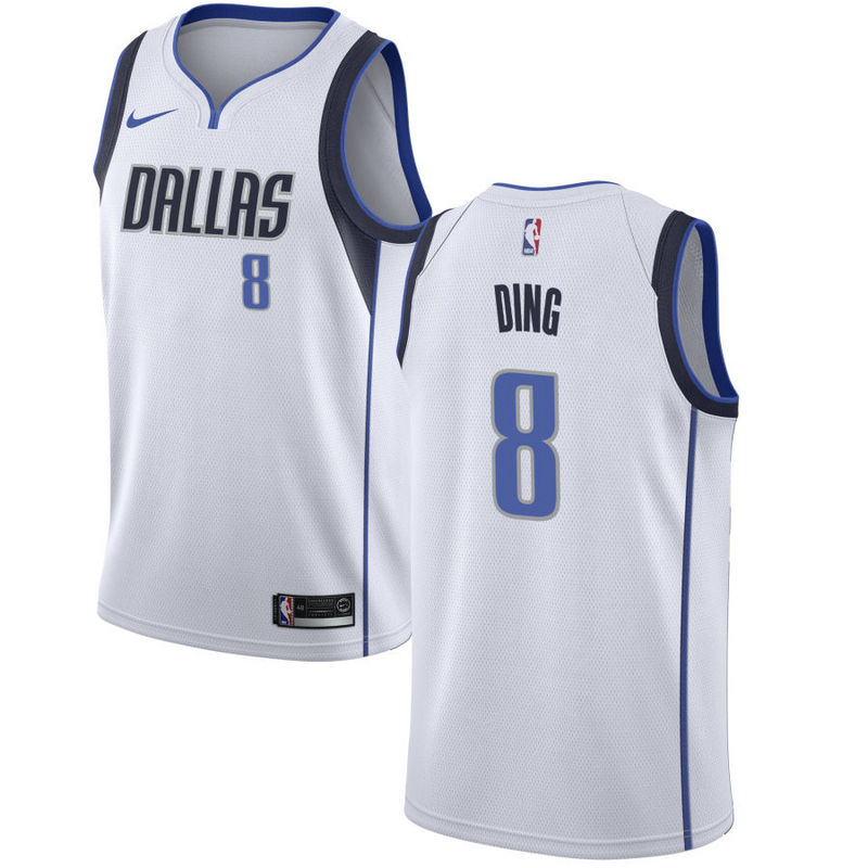 NBA Men Dallas Mavericks White #8 DING Jersey High Quality Name and Number Print - leoleo123123